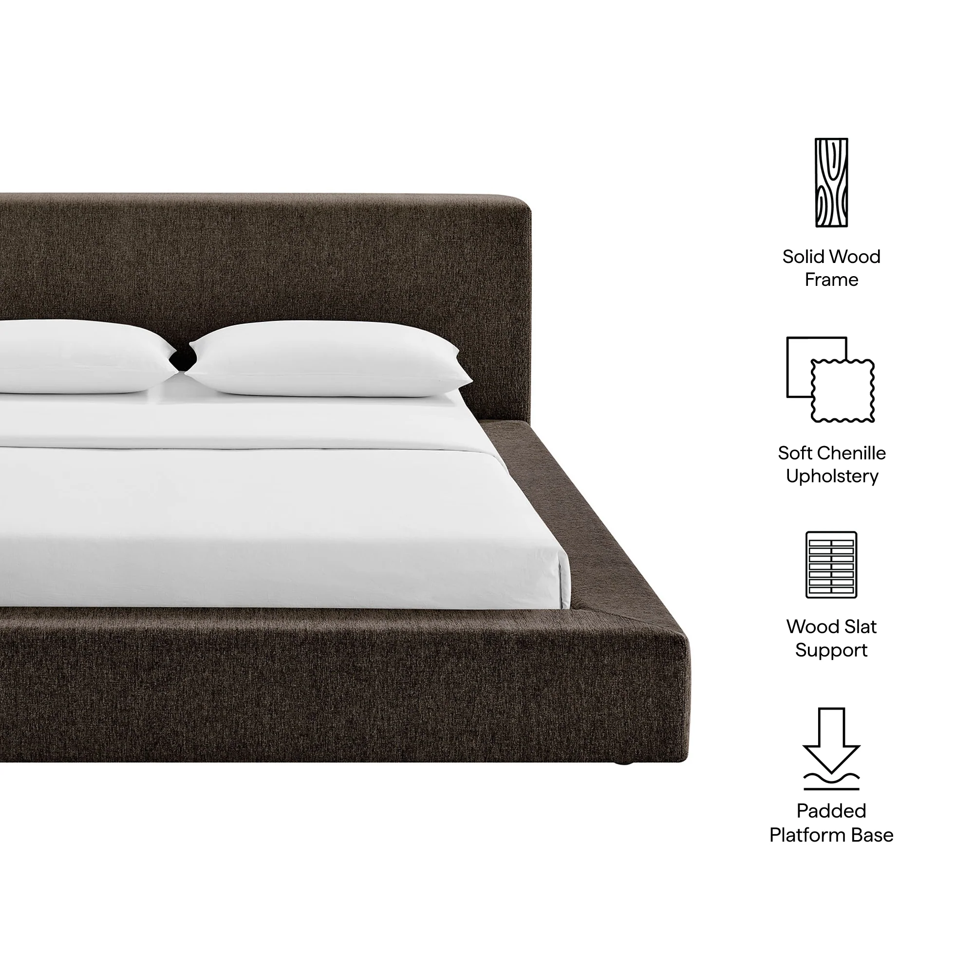 Luma Chenille Upholstered King Platform Bed Frame by Modway - Image 18