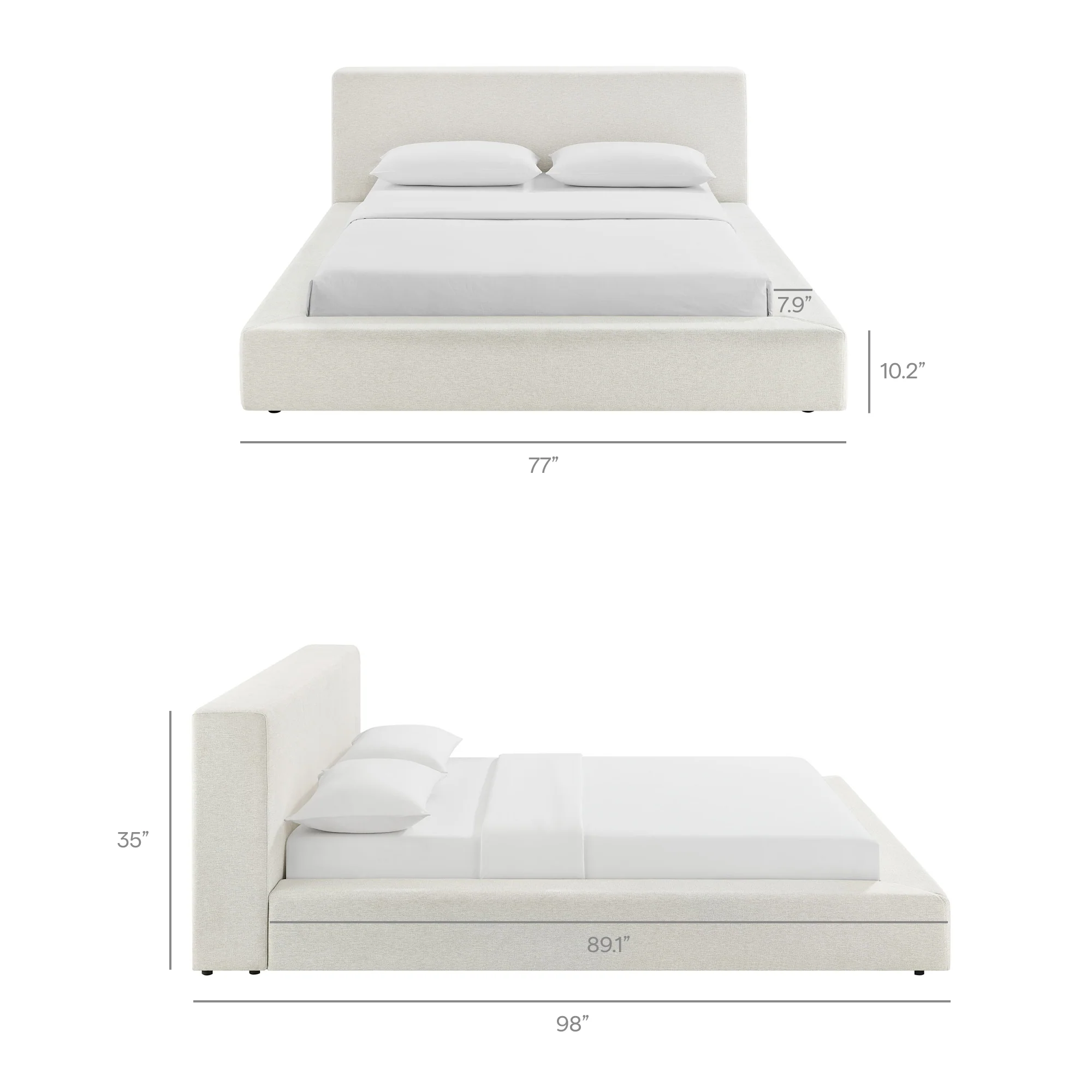 Luma Chenille Upholstered Queen Platform Bed Frame by Modway - Image 9