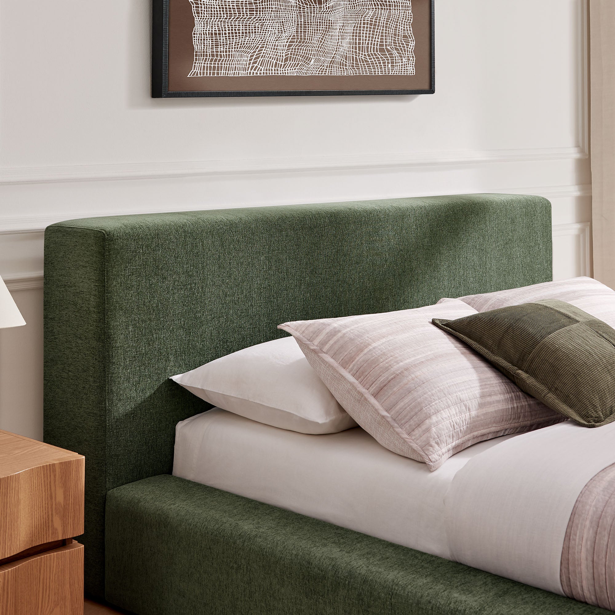 Luma Chenille Upholstered Queen Platform Bed Frame by Modway - Image 5