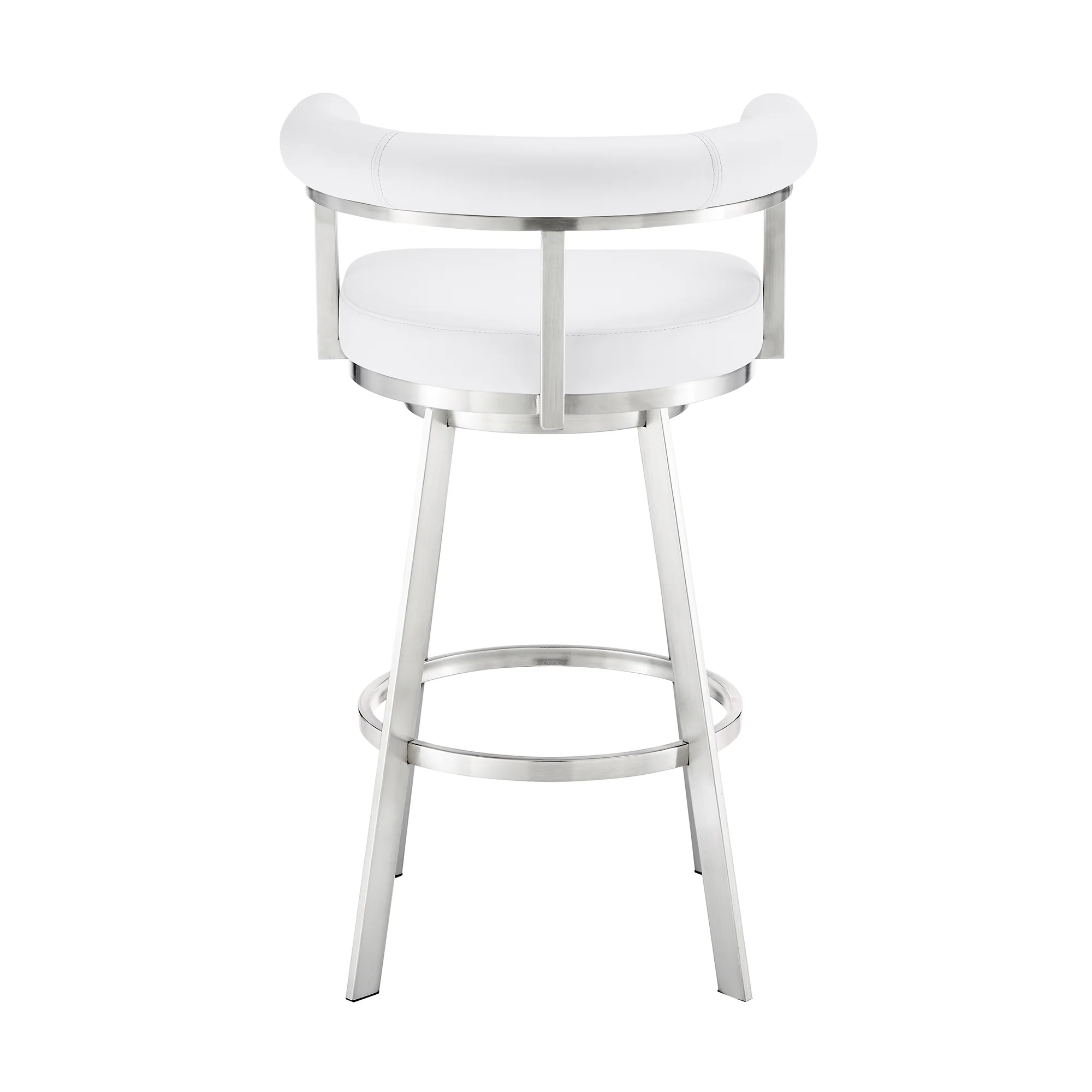 Magnolia 26" Swivel Counter Stool in Black Metal with Brown Faux Leather By Armen Living - Image 33