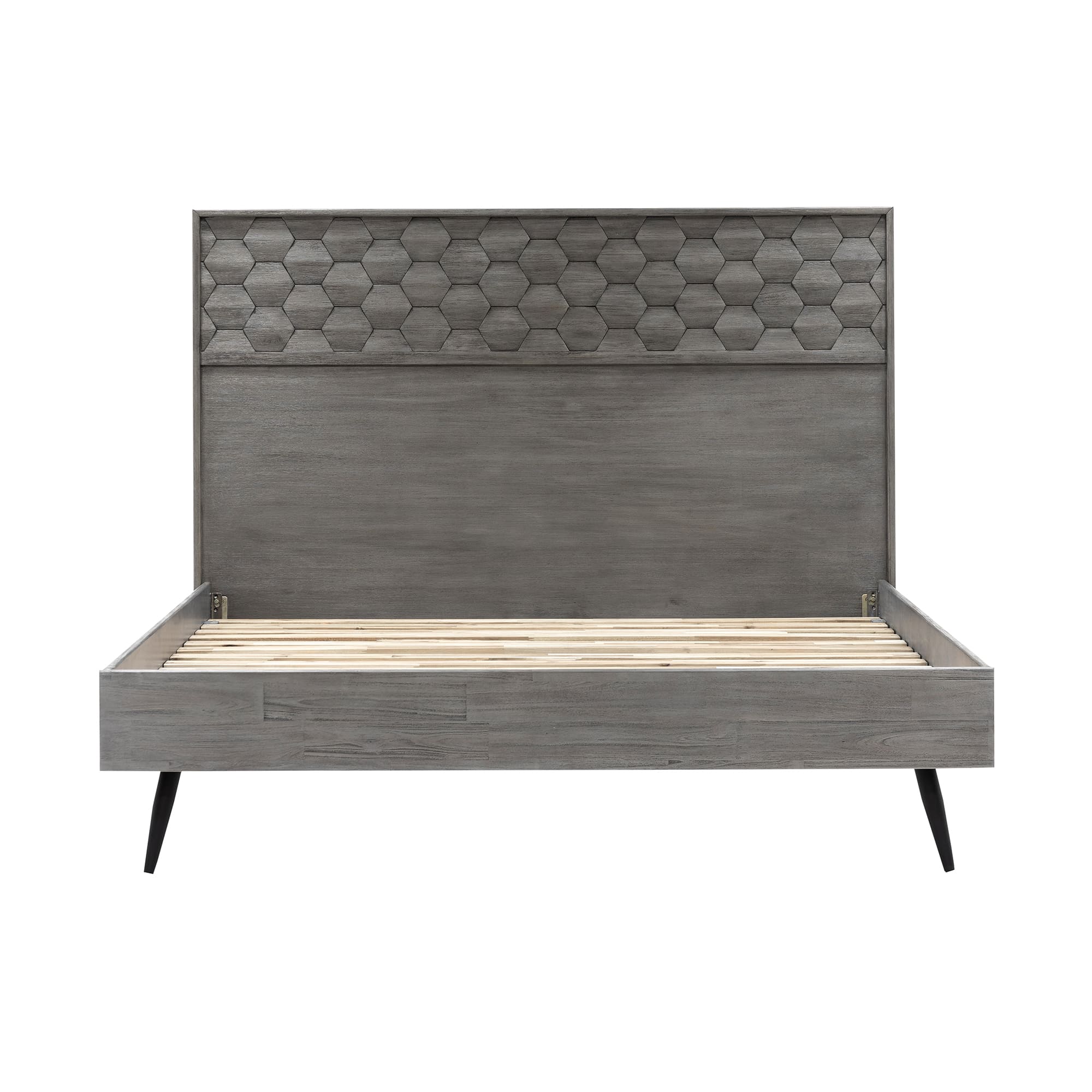 Makena 4 Piece King Bedroom Set in Grey Acacia Wood By Armen Living - Image 3