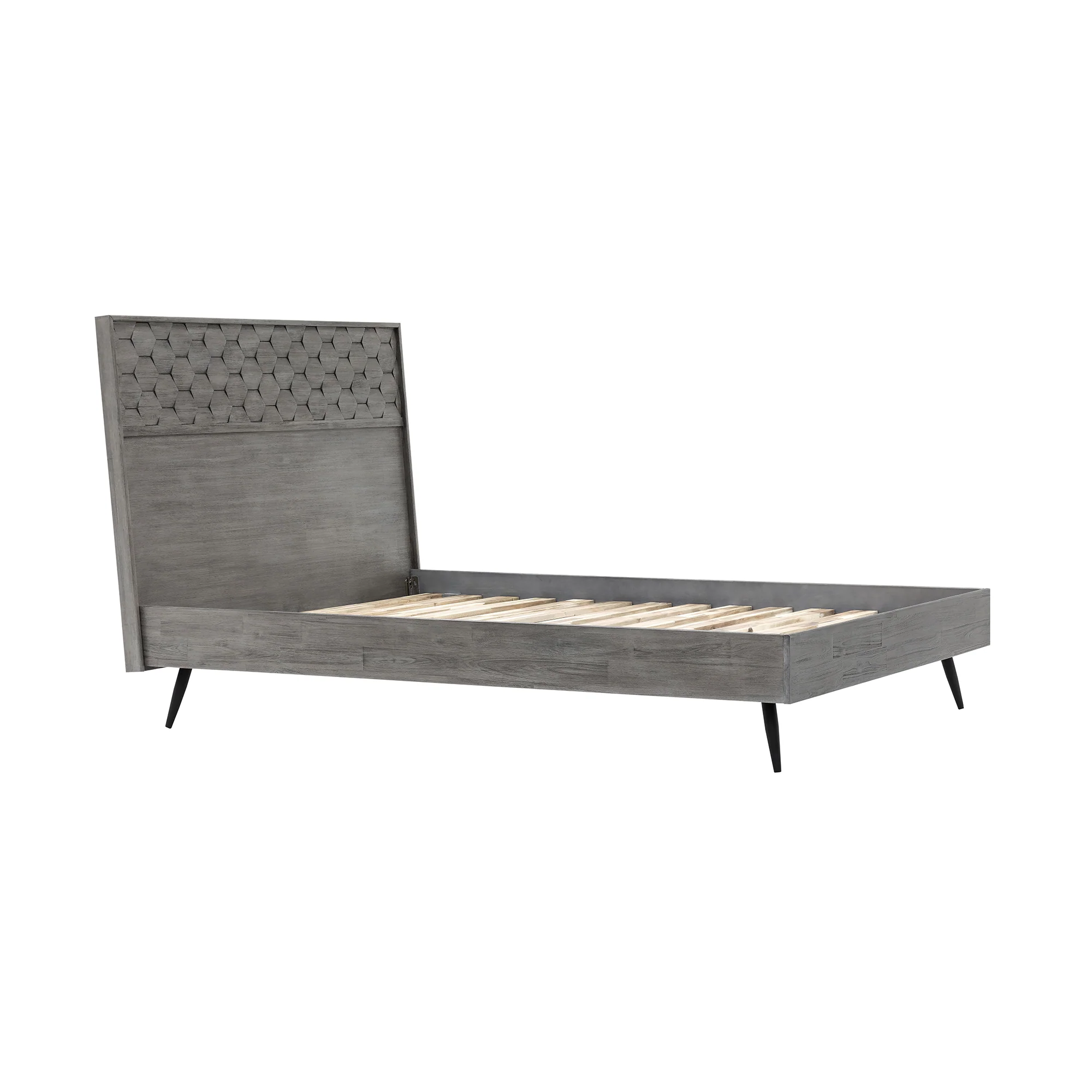 Makena 4 Piece King Bedroom Set in Grey Acacia Wood By Armen Living - Image 4
