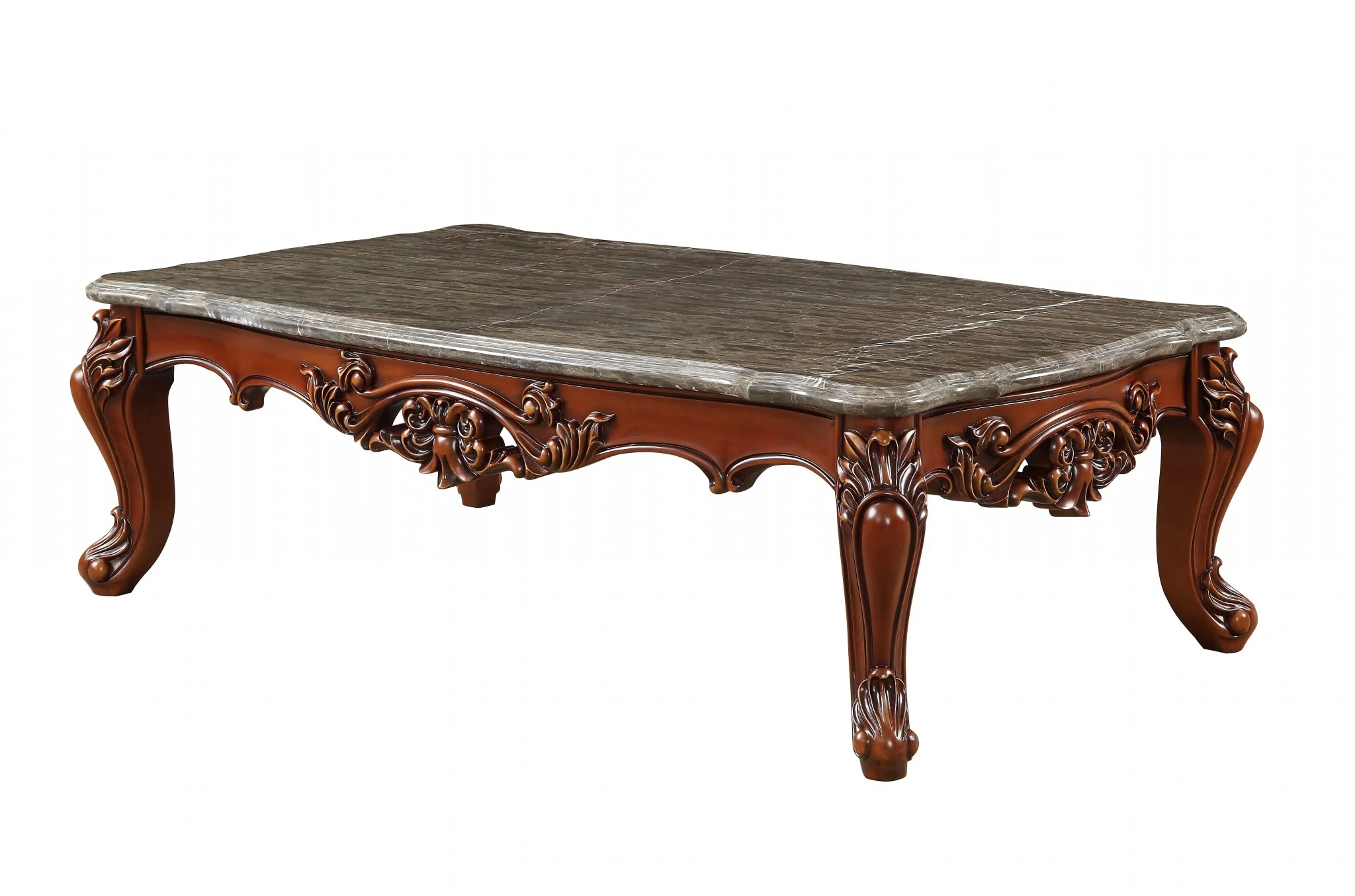 Marble Walnut Wood Coffee Table By Homeroots - 347440