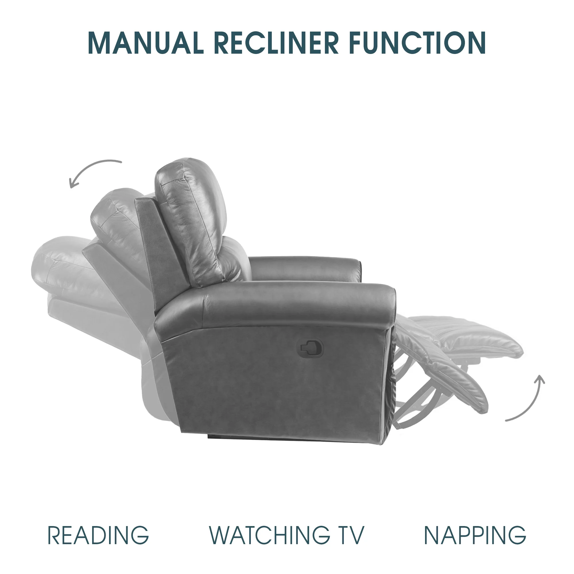 Marcel Manual Reclining Sofa in Dark Brown Leather By Armen Living - Image 11
