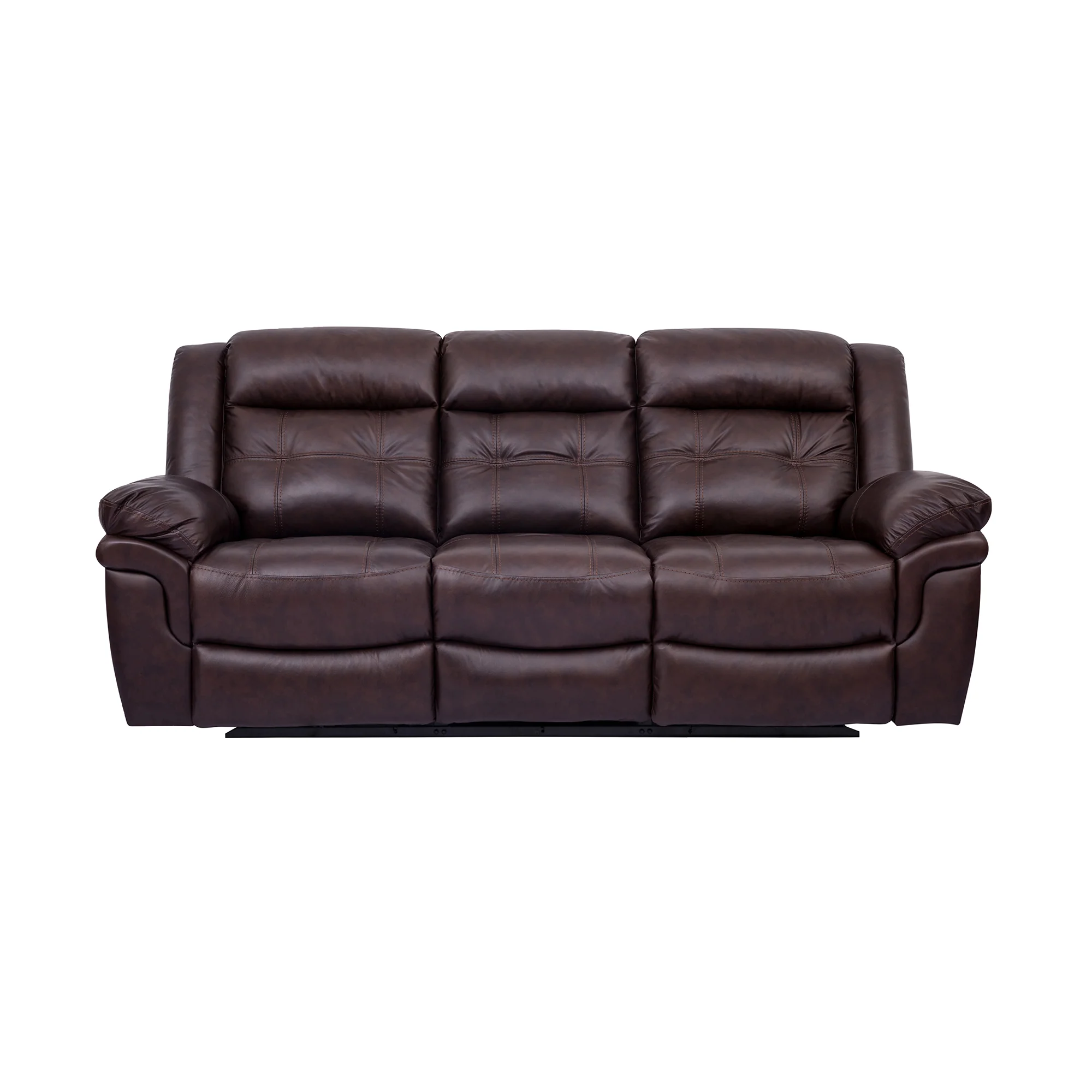 Marcel Manual Reclining Sofa in Dark Brown Leather By Armen Living - Image 2