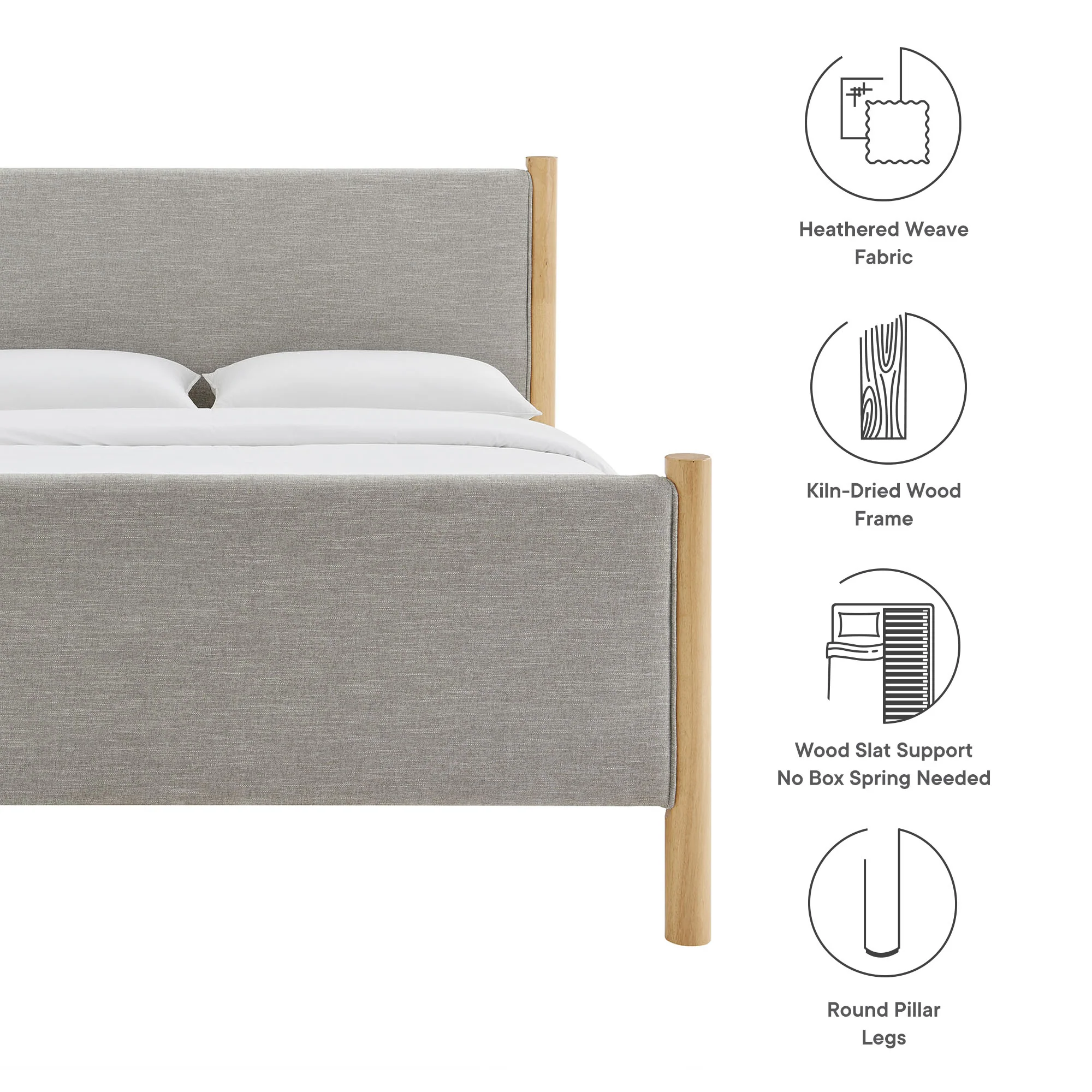 Maven Full Size Fabric Upholstered Platform Bed by Modway - Image 26