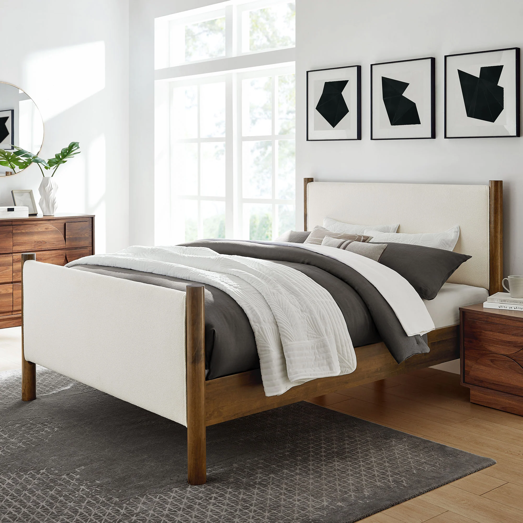Maven Queen Size Boucle Upholstered Platform Bed by Modway - Image 16