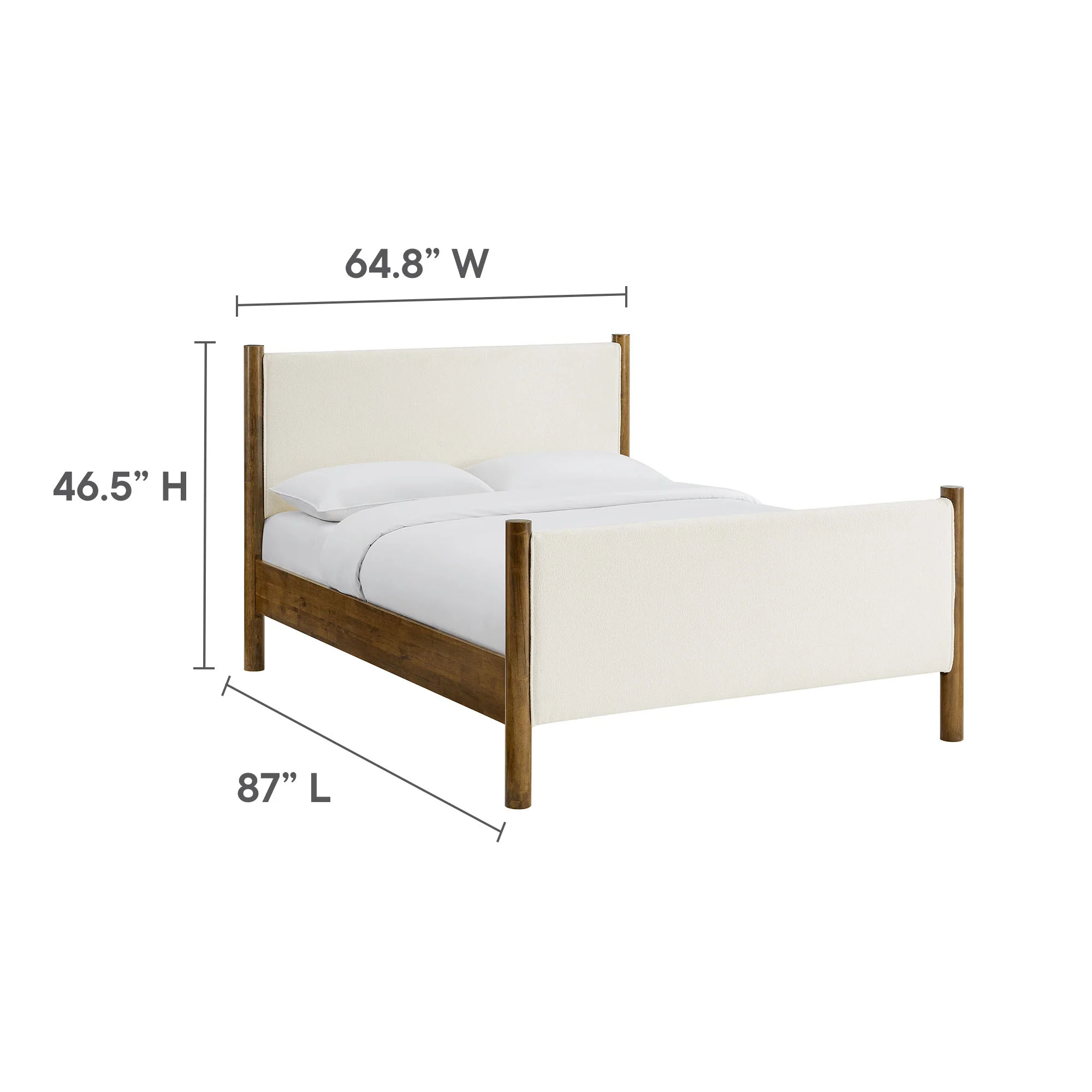 Maven Queen Size Boucle Upholstered Platform Bed by Modway - Image 18