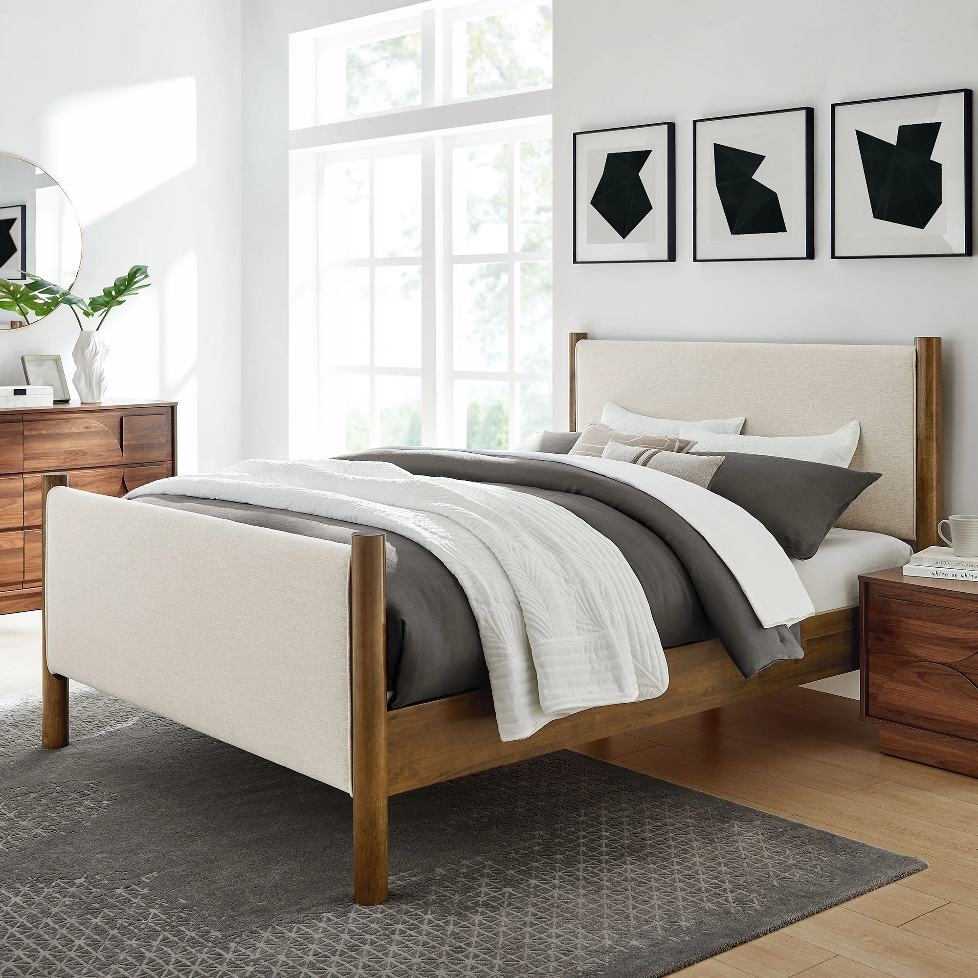 Maven Queen Size Fabric Upholstered Platform Bed by Modway - Image 16