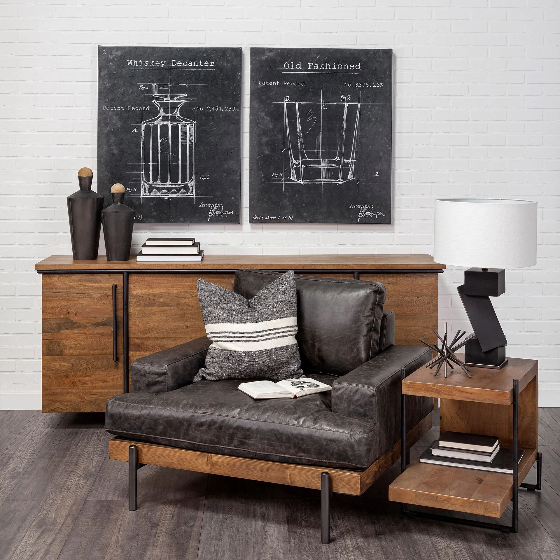 Medium Brown Wood U Shaped Side Table with Extended Storage Shelf By Homeroots - Image 6