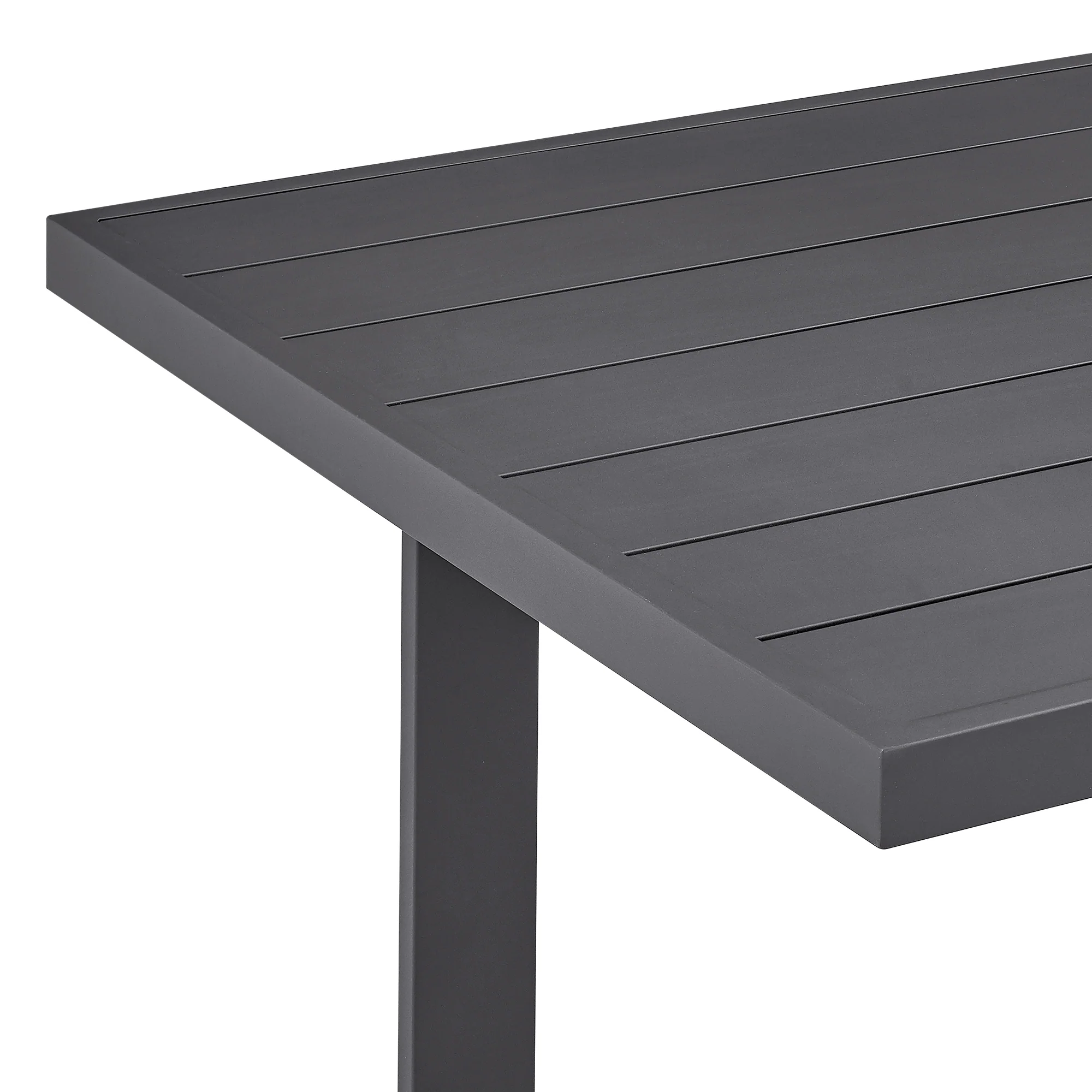 Menorca Outdoor Patio Dining Table in Aluminum By Armen Living - Image 5