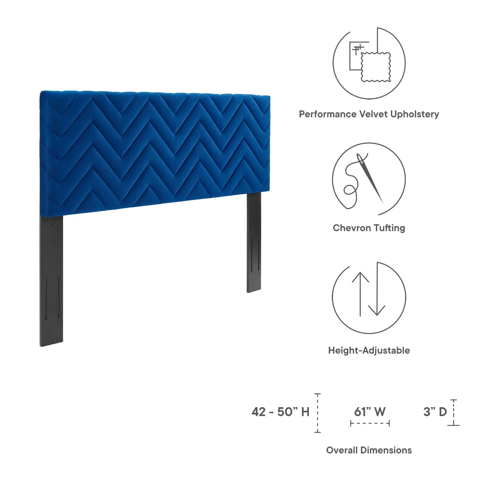 Mercy Chevron Tufted Performance Velvet Full/Queen Headboard By Modway - MOD-6659 - Image 21