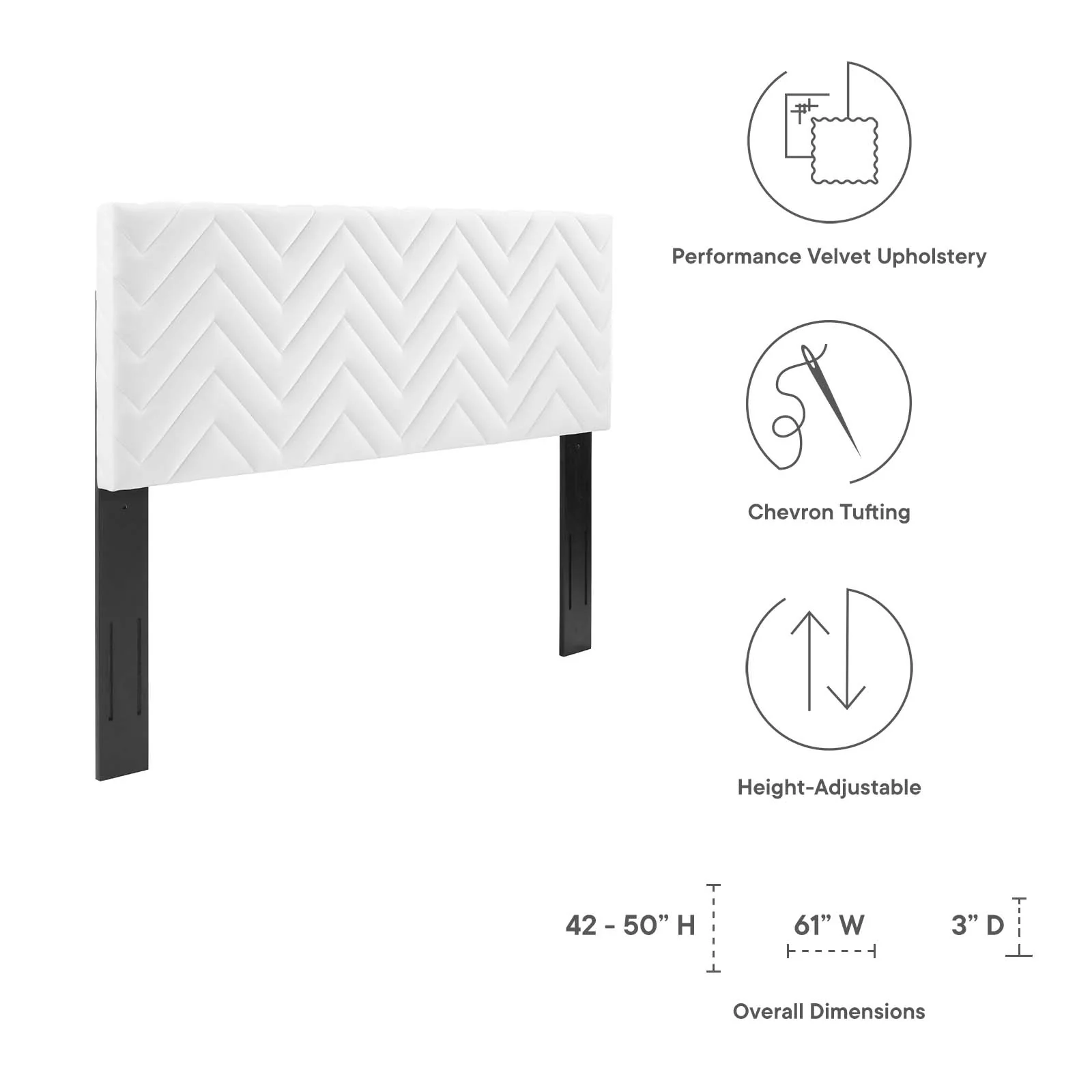Mercy Chevron Tufted Performance Velvet Full/Queen Headboard By Modway - MOD-6659 - Image 29