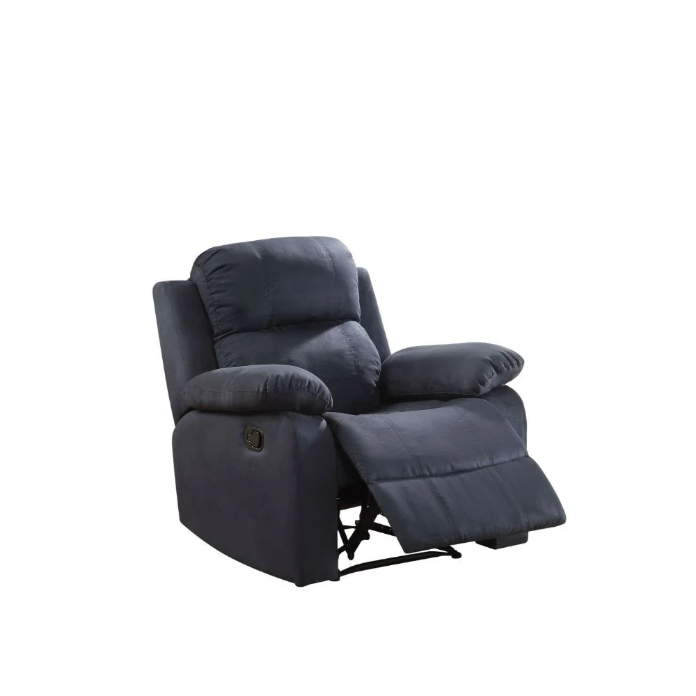 Microfiber Motion Recliner Chair in Blue By Homeroots - Image 2