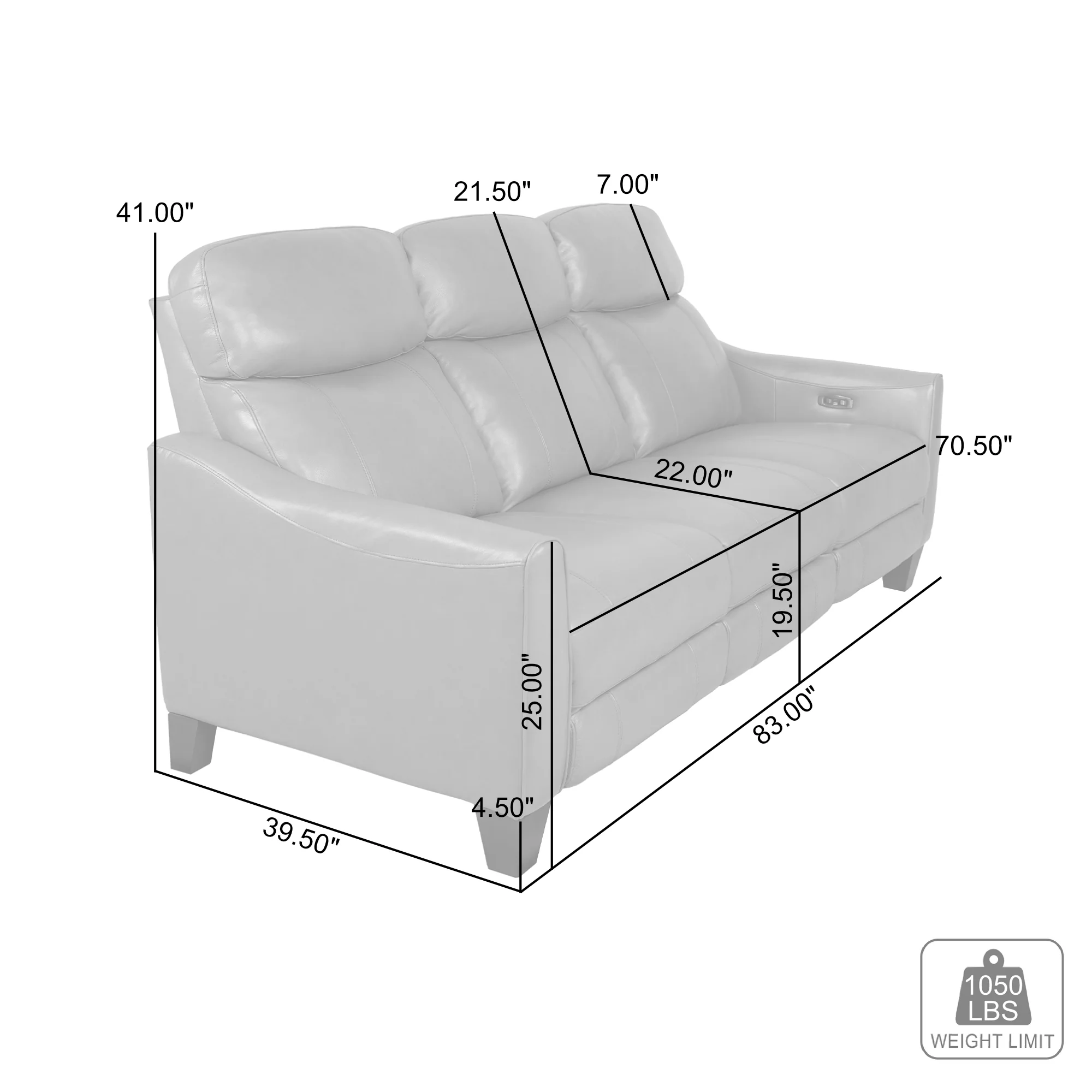 Milos 83" Zero Gravity Power Reclining Sofa in Chocolate Leather By Armen Living - Image 21