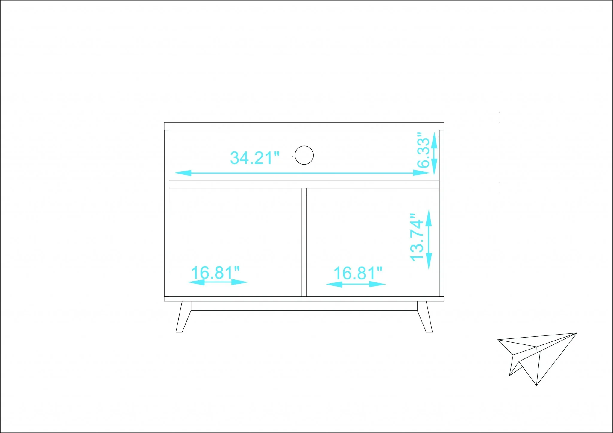 Modern Black And Natural Two Door Console Table By Homeroots - Image 7