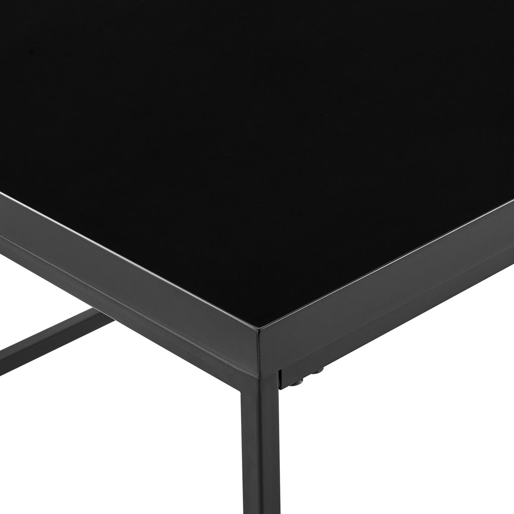 Modern Black Gloss and Matte Black Cube Side Table By Homeroots - Image 4