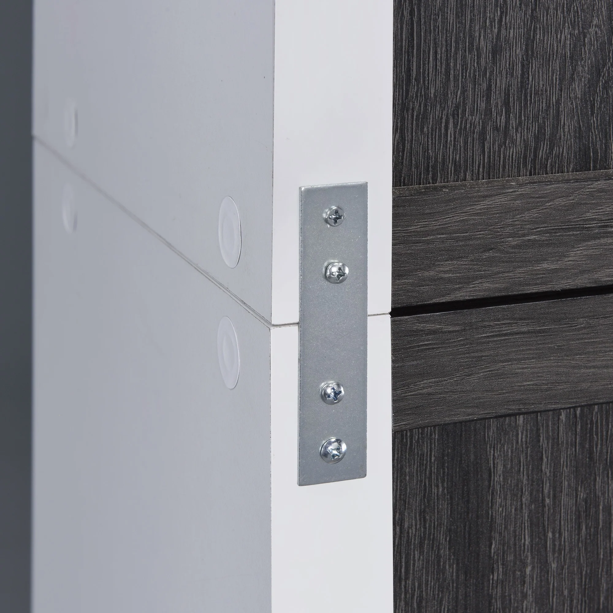 Modern Dark Gray And White Six Cube Storage Bookshelf By Homeroots - Image 3