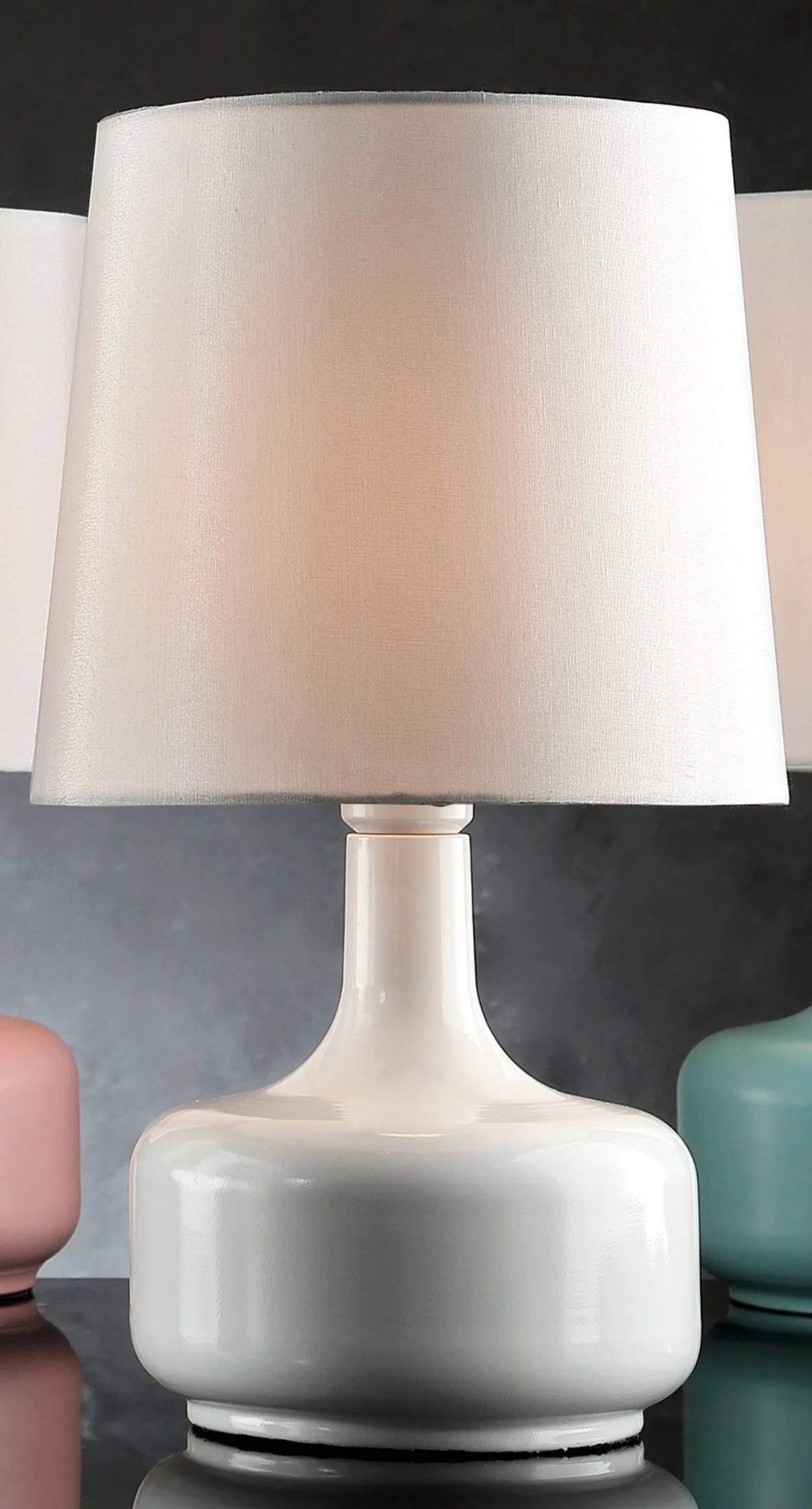 Modern Powder White Table Lamp with Touch Switch By Homeroots