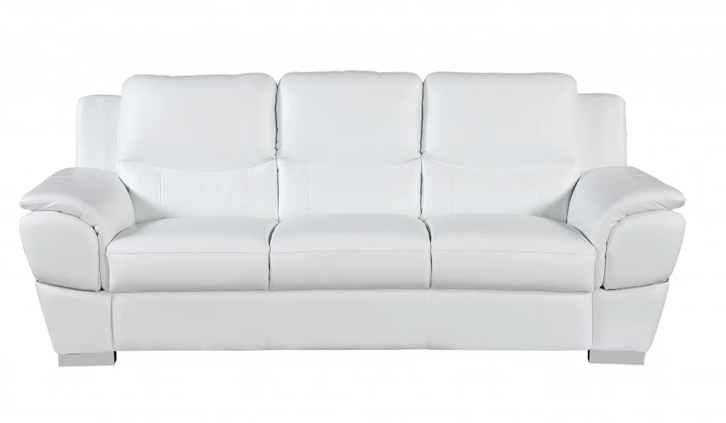 Modern White Leather Sofa And Loveseat By Homeroots - 343861 - Image 4