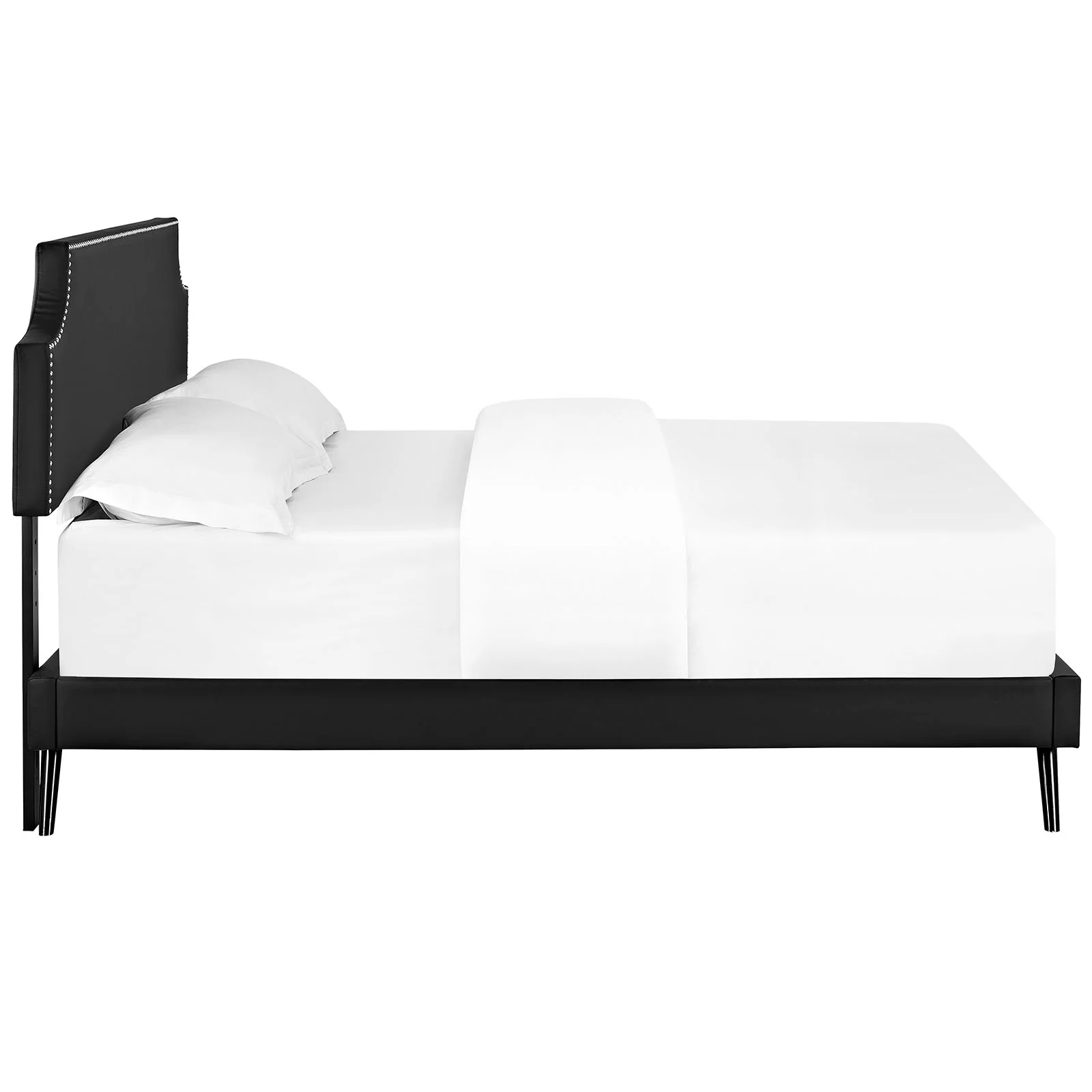 Modway Laura Vinyl Queen Platform Bed with Round Splayed Legs - Image 4