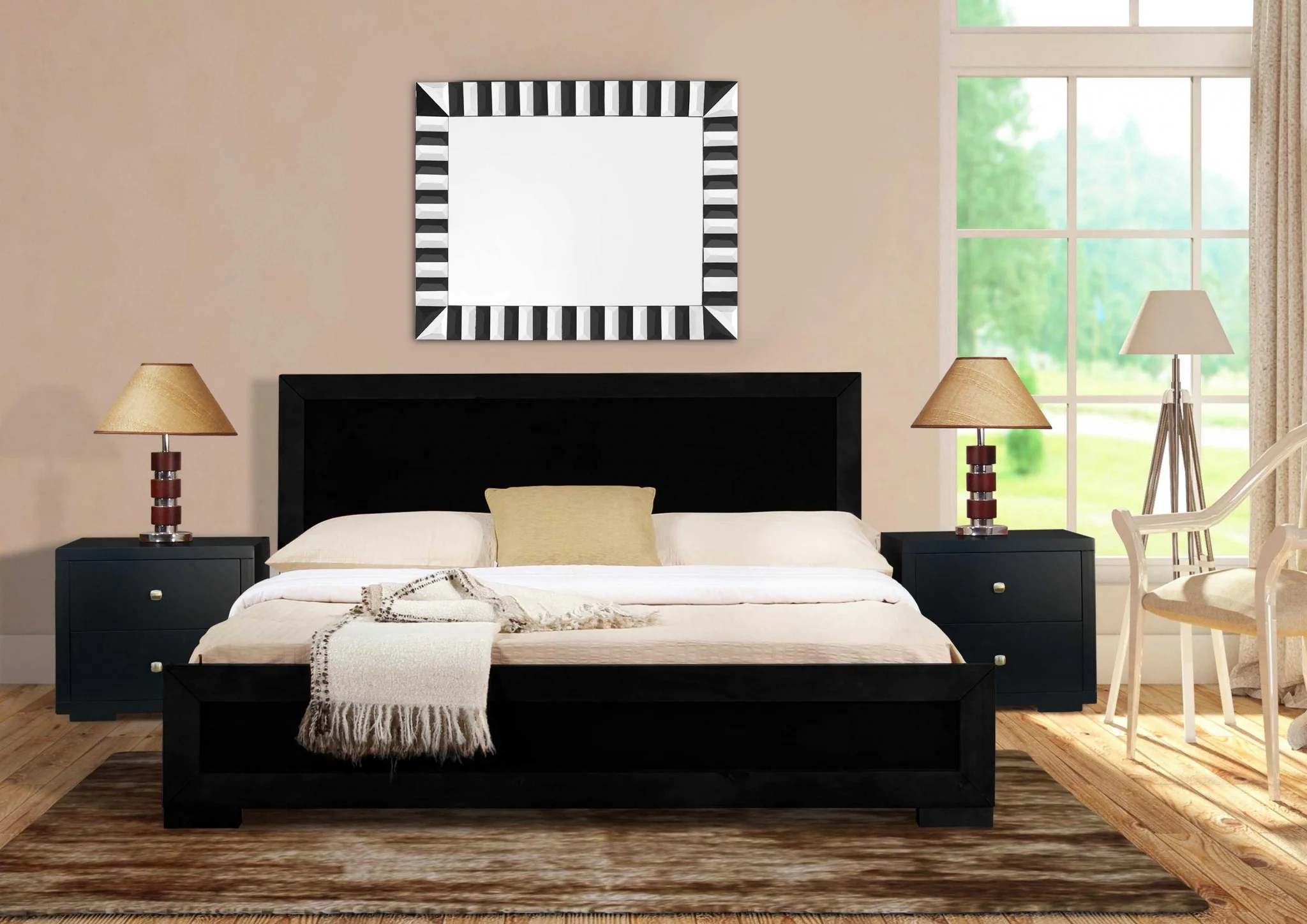 Moma Black Wood Platform Twin Bed With Nightstand By Homeroots