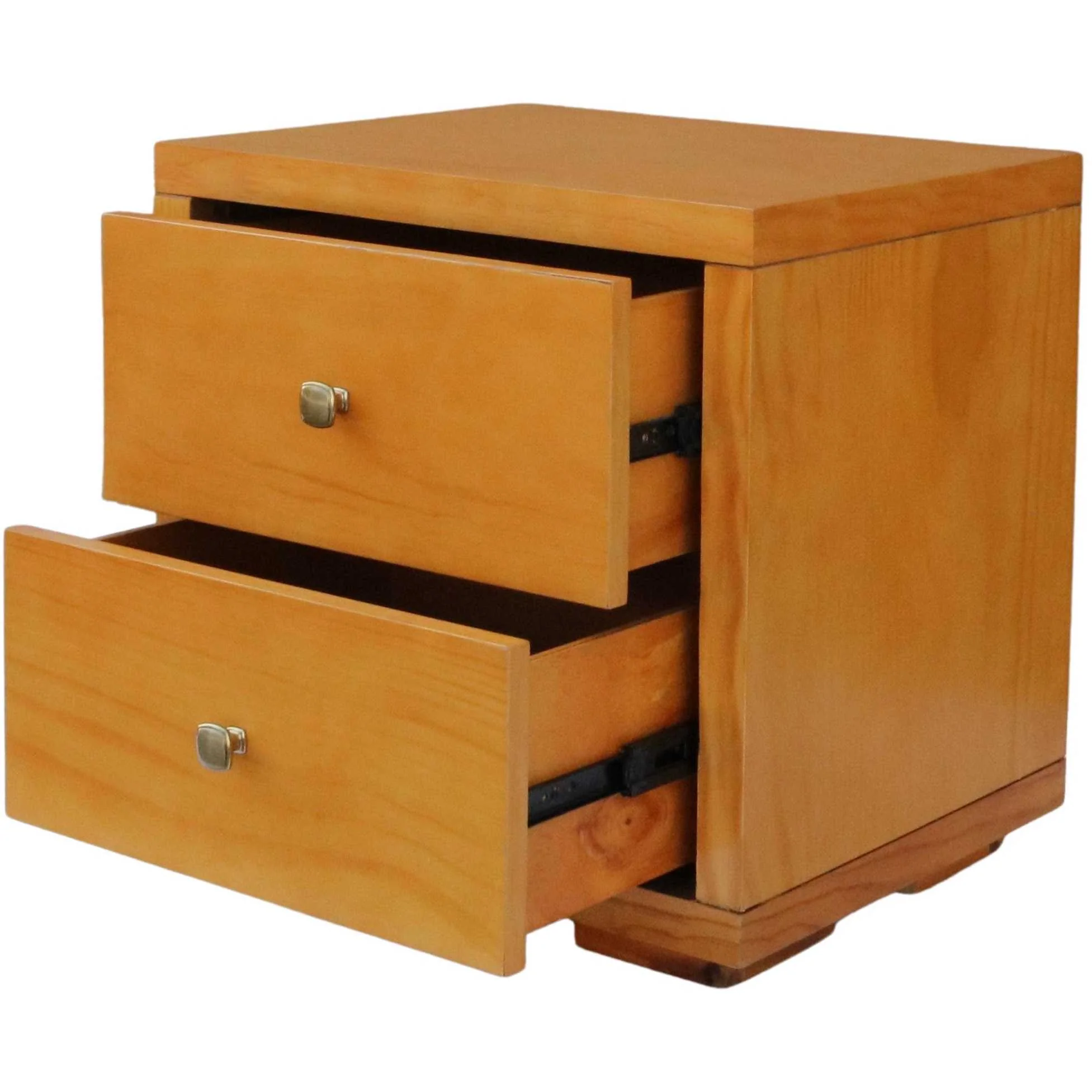 Moma Oak Wood Platform Queen Bed With Two Nightstands By Homeroots - Image 8