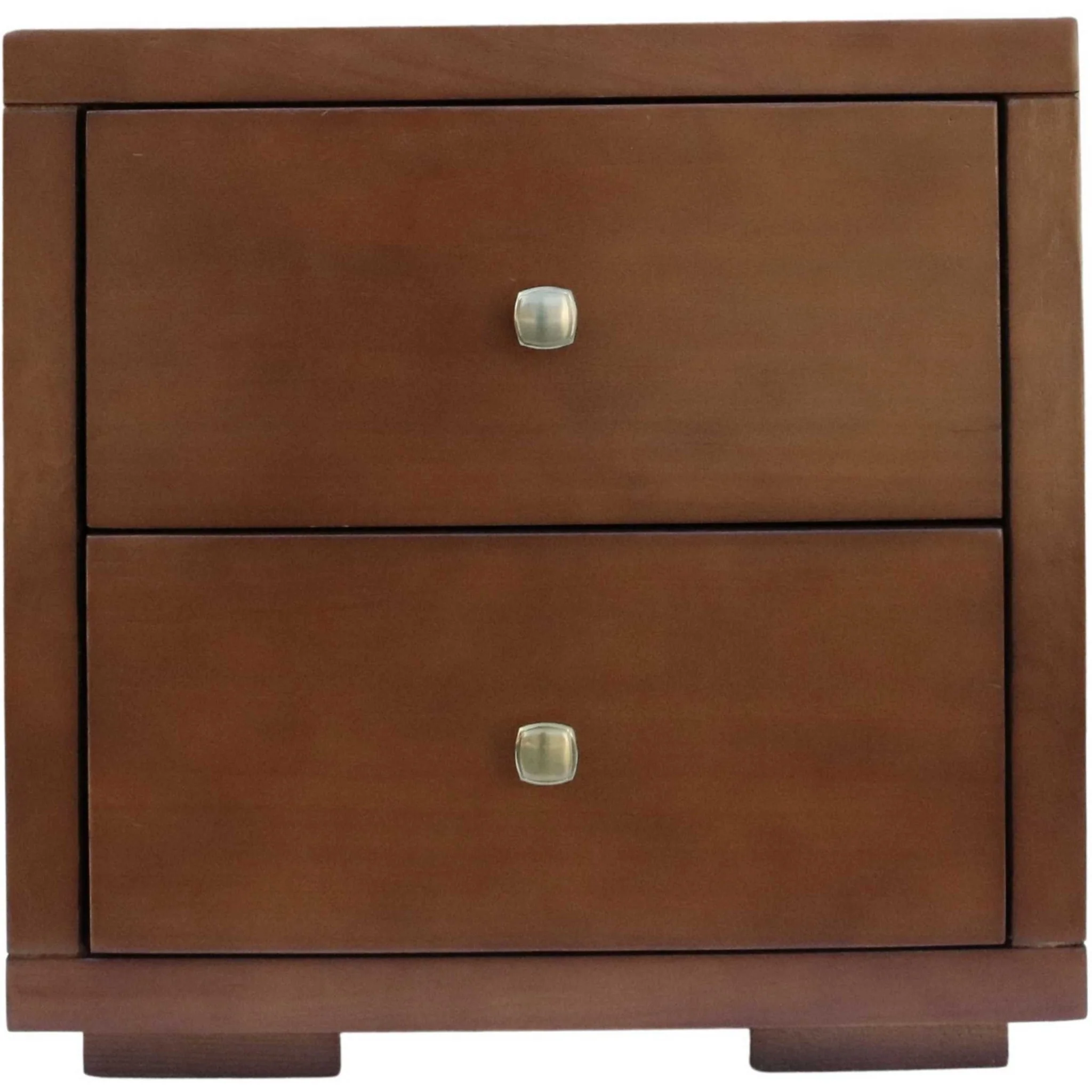 Moma Walnut Wood Platform Full Bed With Nightstand By Homeroots - Image 6