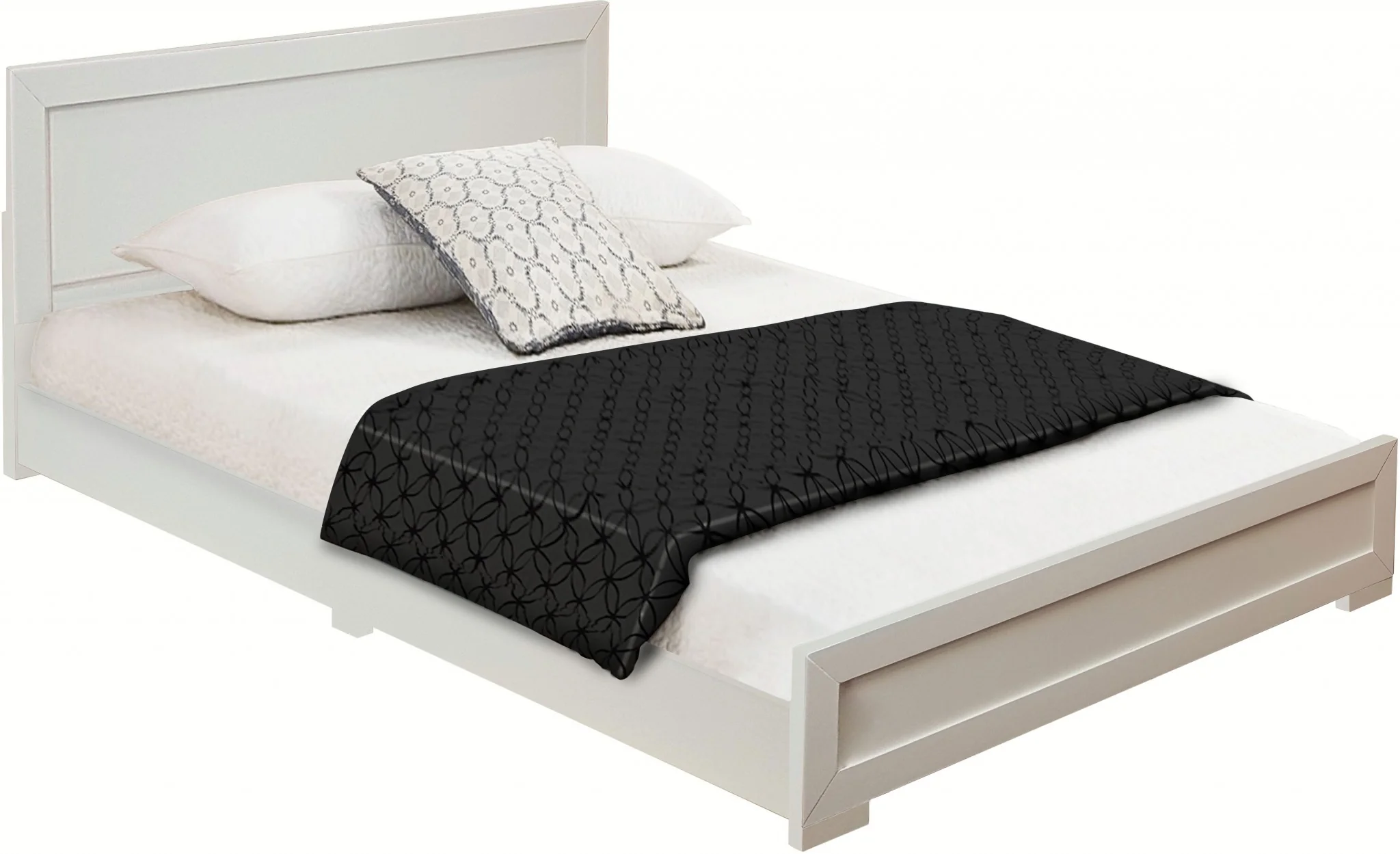 Moma White Wood Platform Twin Bed With Nightstand By Homeroots - Image 5