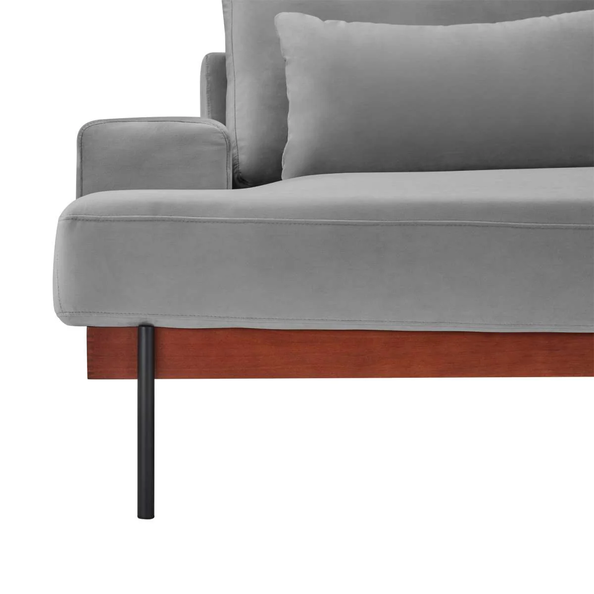 Monet 86" Mid-Century Modern Beige Velvet Sofa By Armen Living - Image 20