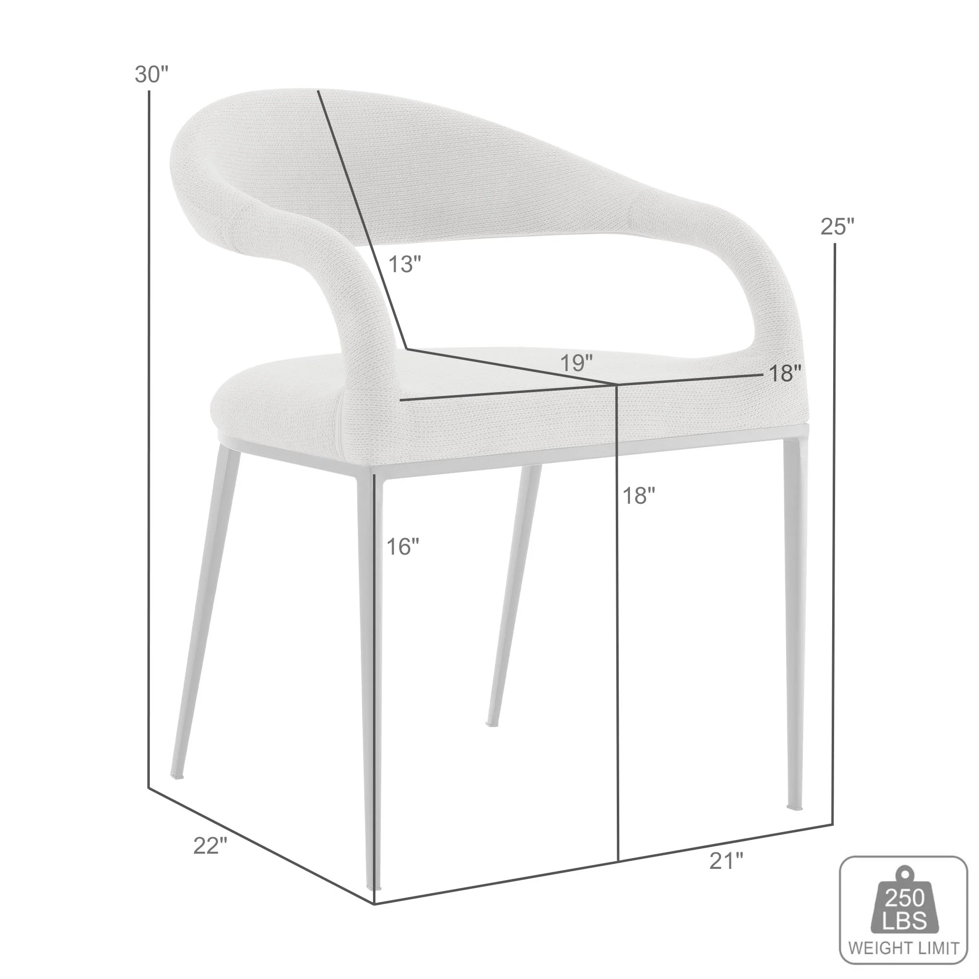 Morgan Upholstered Dining Chair with Matte Black Iron and Light Gray Fabric - Set of 2 By Armen Living - Image 23