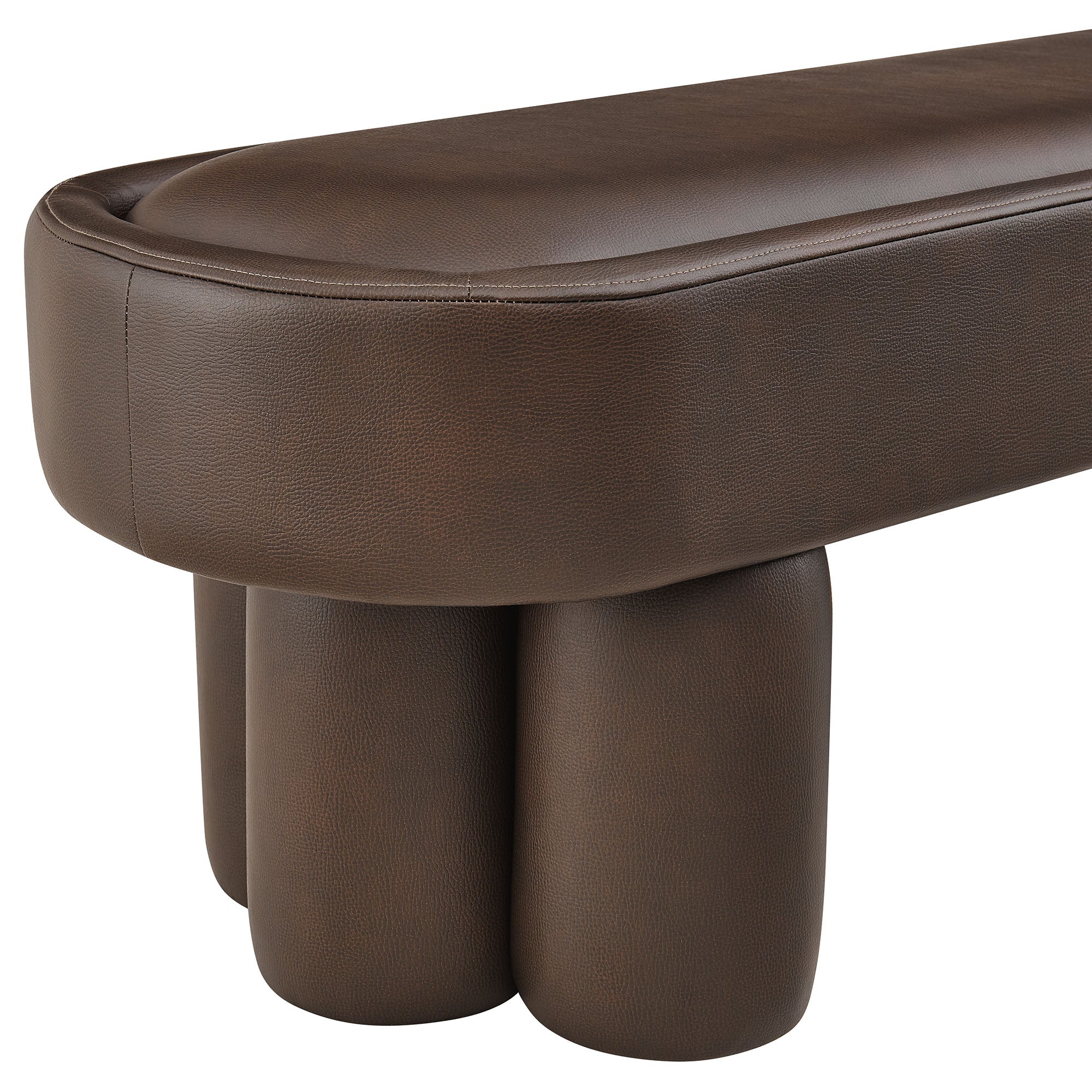 Mossi 52-Inch Oval Vegan Leather Bench by Modway - Image 4