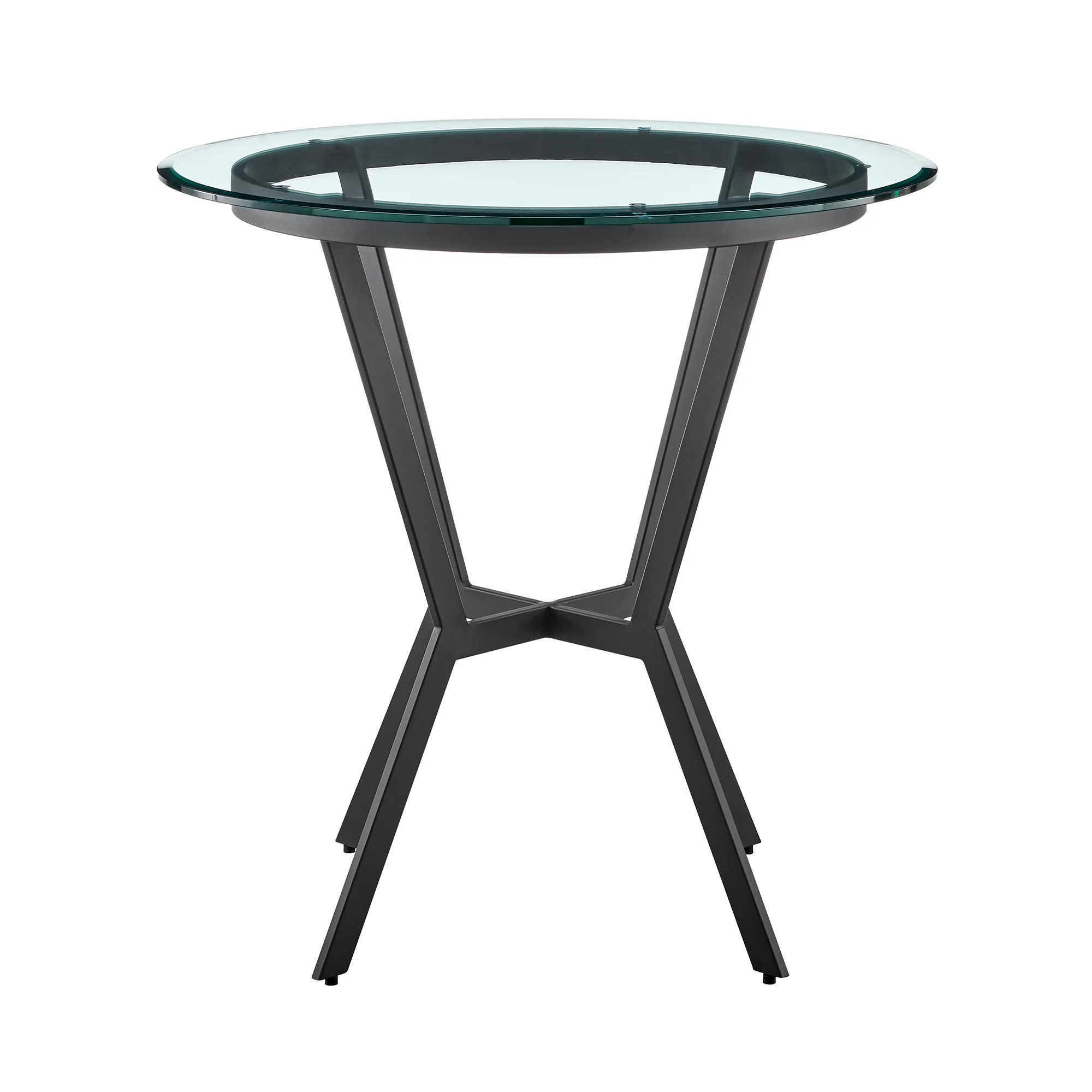 Naomi and Lorin 4-Piece Counter Height Dining Set in Black Metal and Grey Faux Leather By Armen Living - Image 5