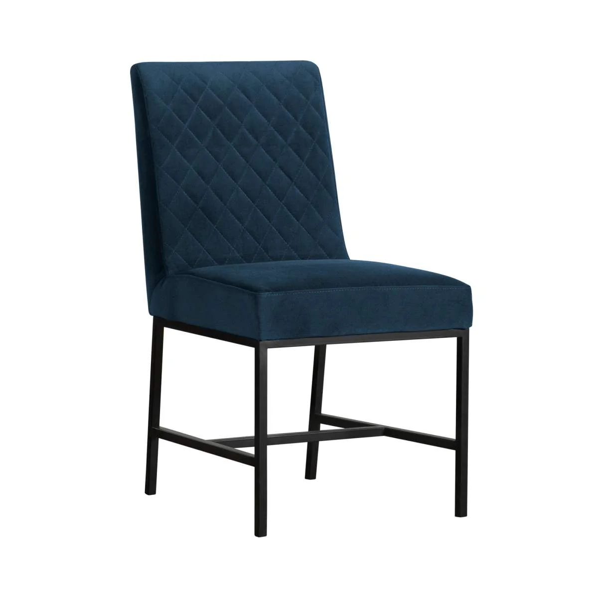 Napoli Blue Velvet and Black Leg Modern Accent Dining Chair- Set of 2 By Armen Living - Image 2