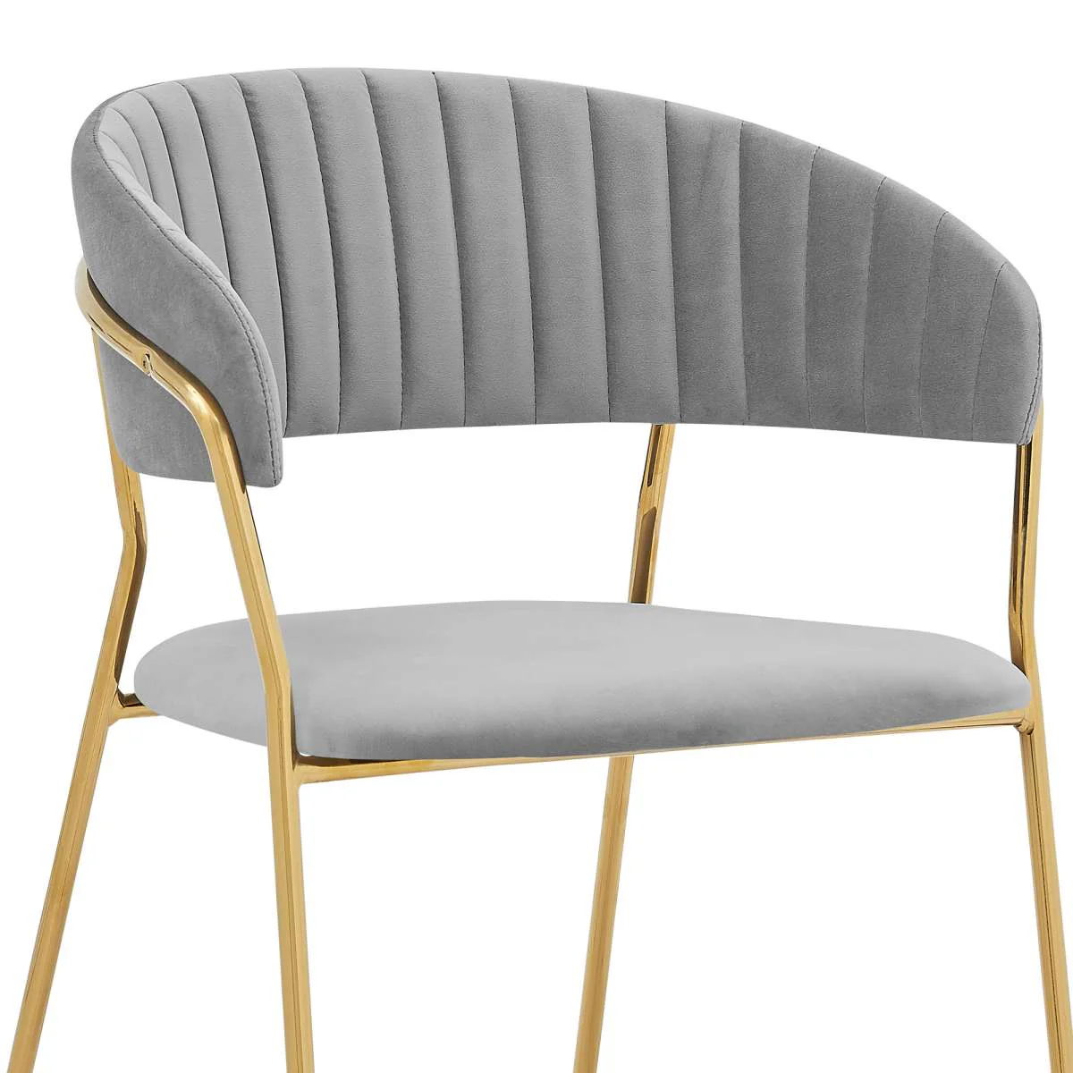 Nara Modern Gray Faux Leather and Metal Dining Room Chairs - Set of 2 By Armen Living - Image 15
