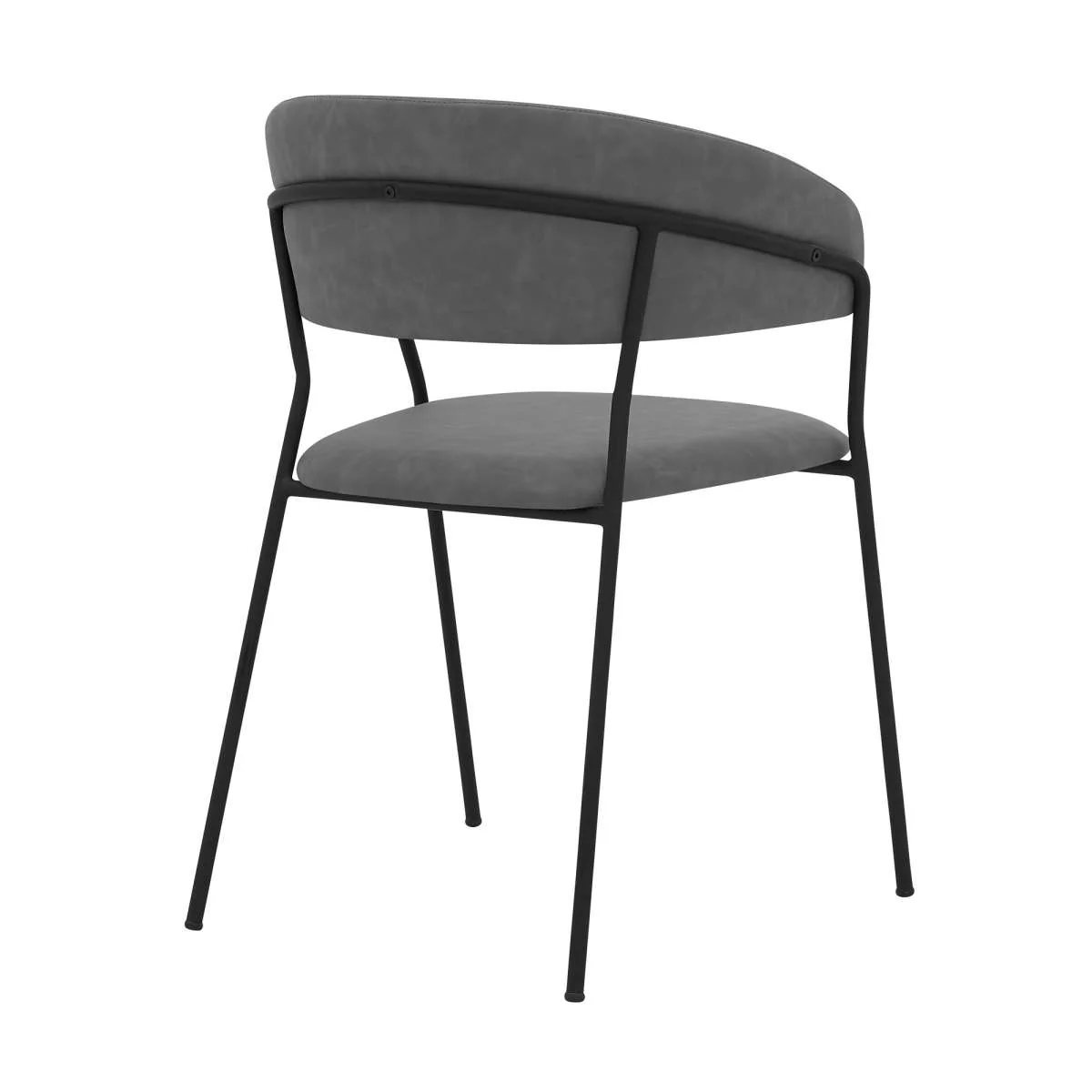 Nara Modern Gray Faux Leather and Metal Dining Room Chairs - Set of 2 By Armen Living - Image 3