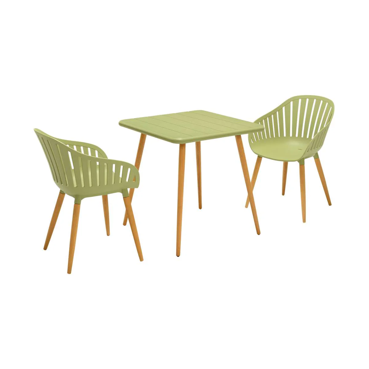 Nassau 5 piece Outdoor Dining Set in Natural Wood Finish Table By Armen Living - Image 33