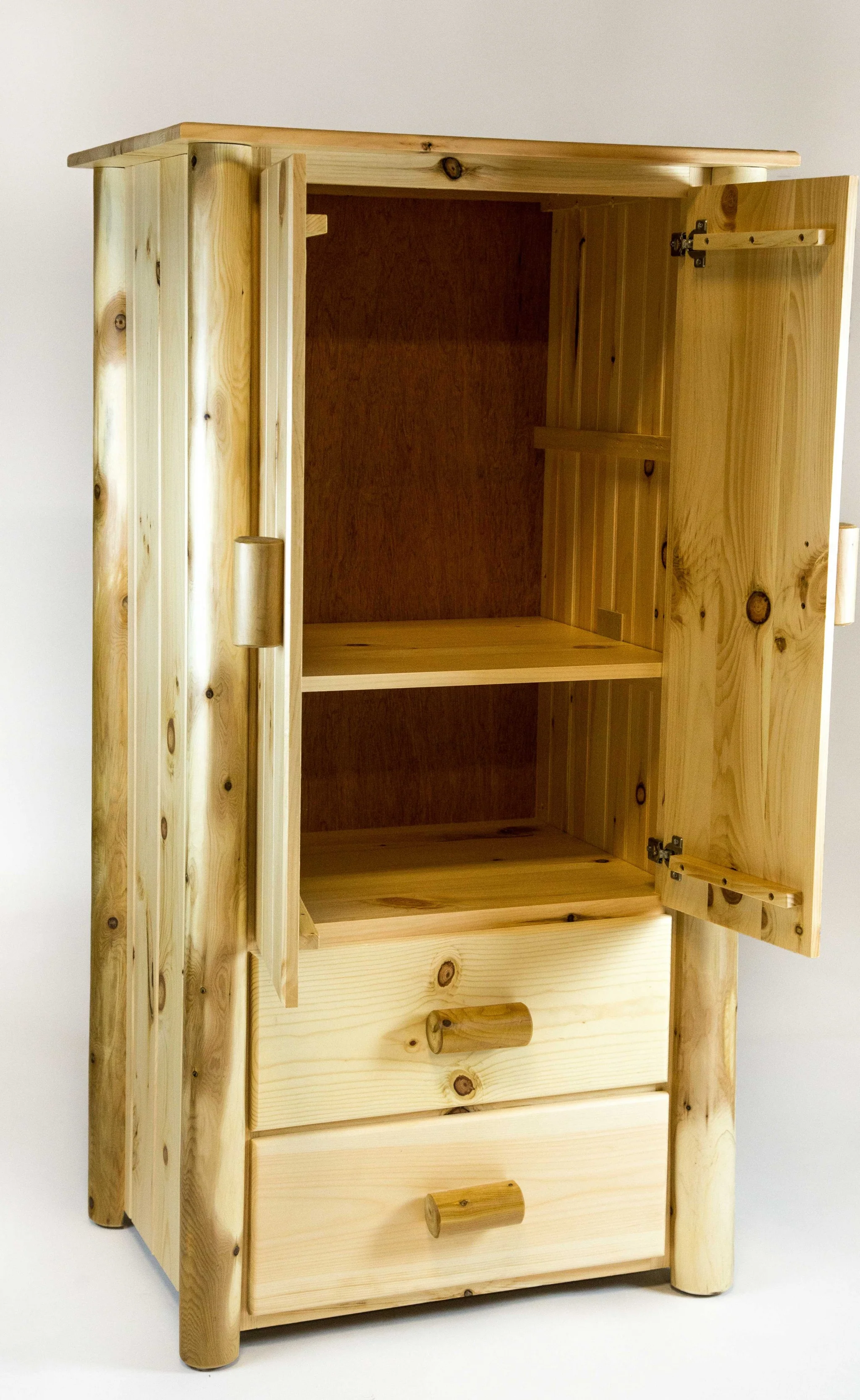 Natural Clear Finish All Wood Armoire By Homeroots - Image 5