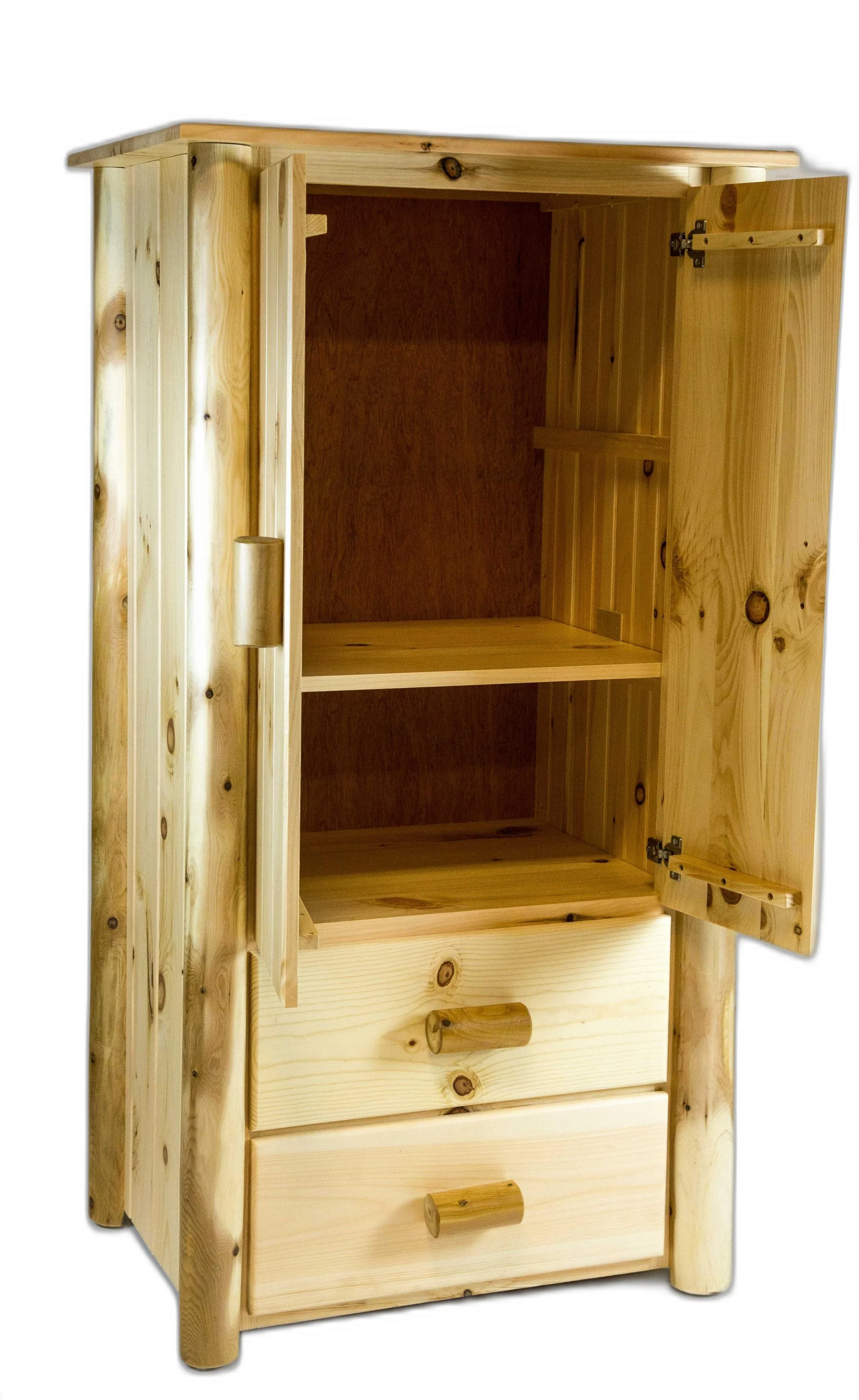 Natural Clear Finish All Wood Armoire By Homeroots - Image 8