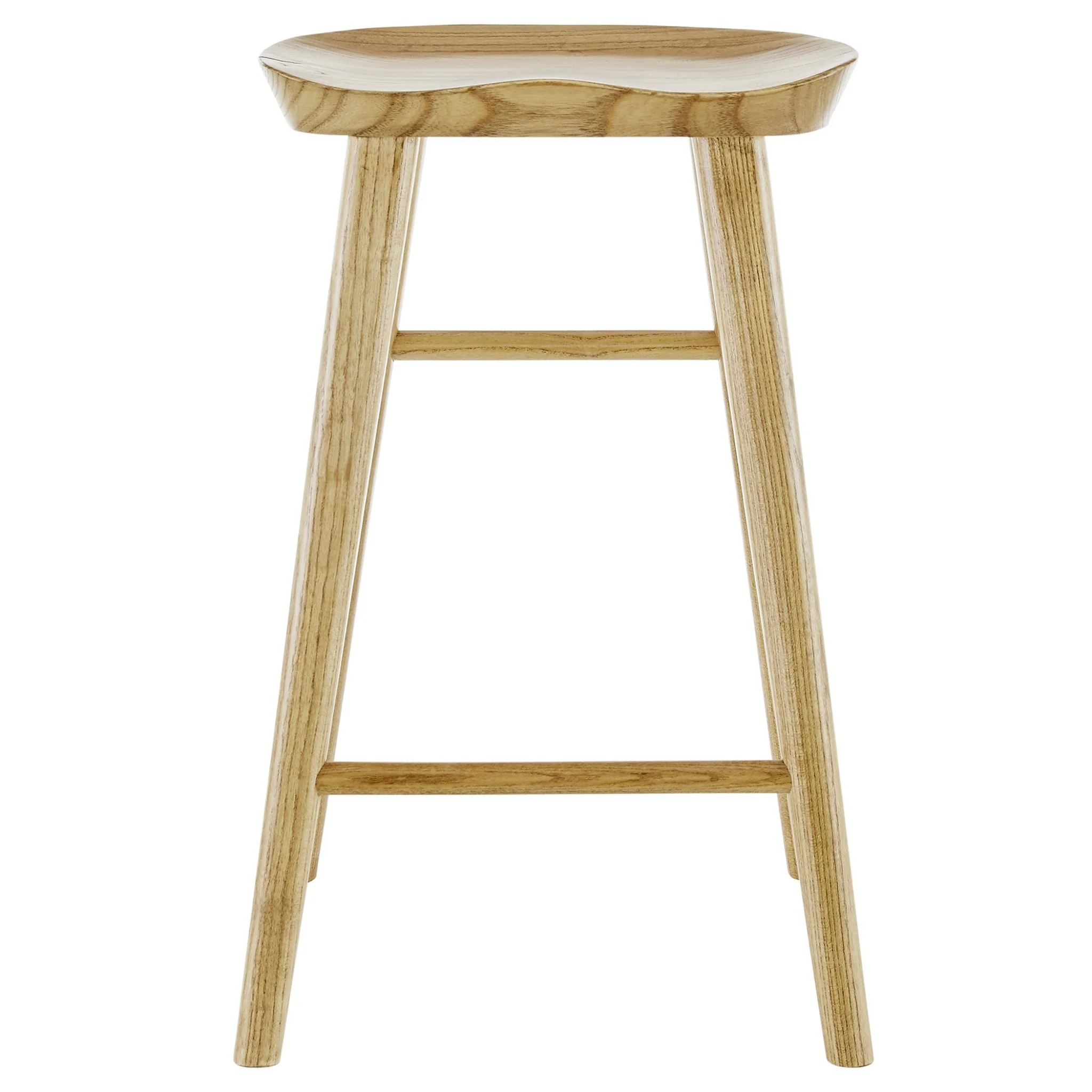 Natural Manufactured Wood Backless Counter Height Bar Chair By Homeroots