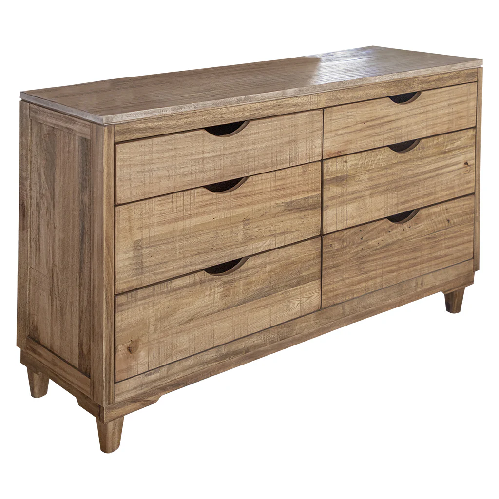 Natural Solid Wood Four Drawer Double Dresser By Homeroots