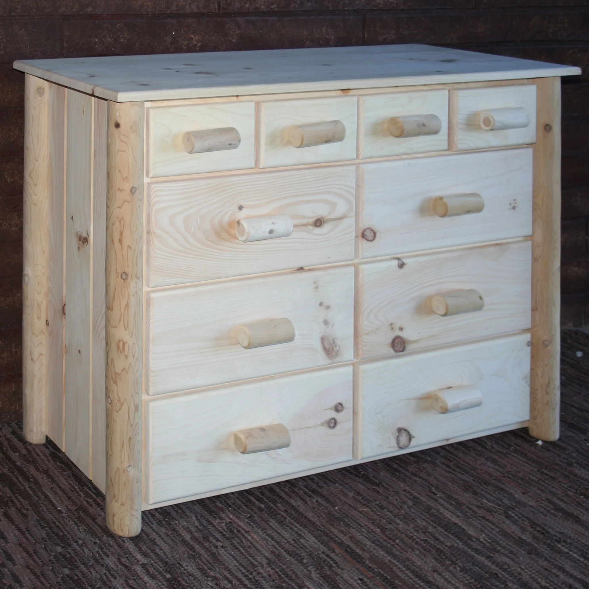 Natural Unfinished Wood Ten Drawer Dresser By Homeroots
