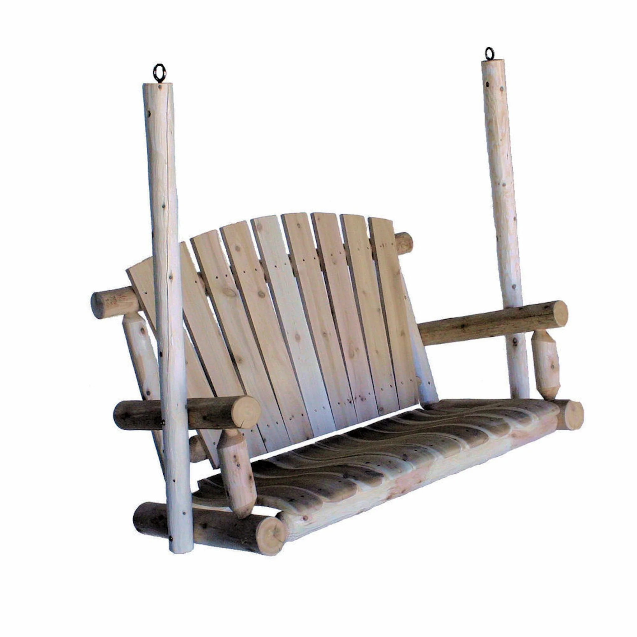 Natural Wood Porch Swing By Homeroots - 370282 - Image 2