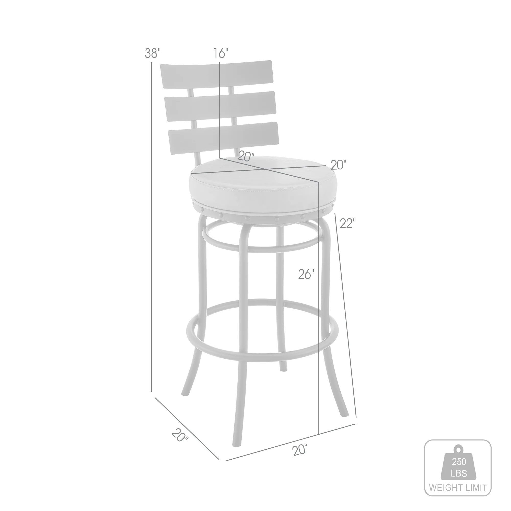Natya Swivel Counter or Bar Stool in Mocha Finish with Brown Faux Leather By Armen Living - Image 9