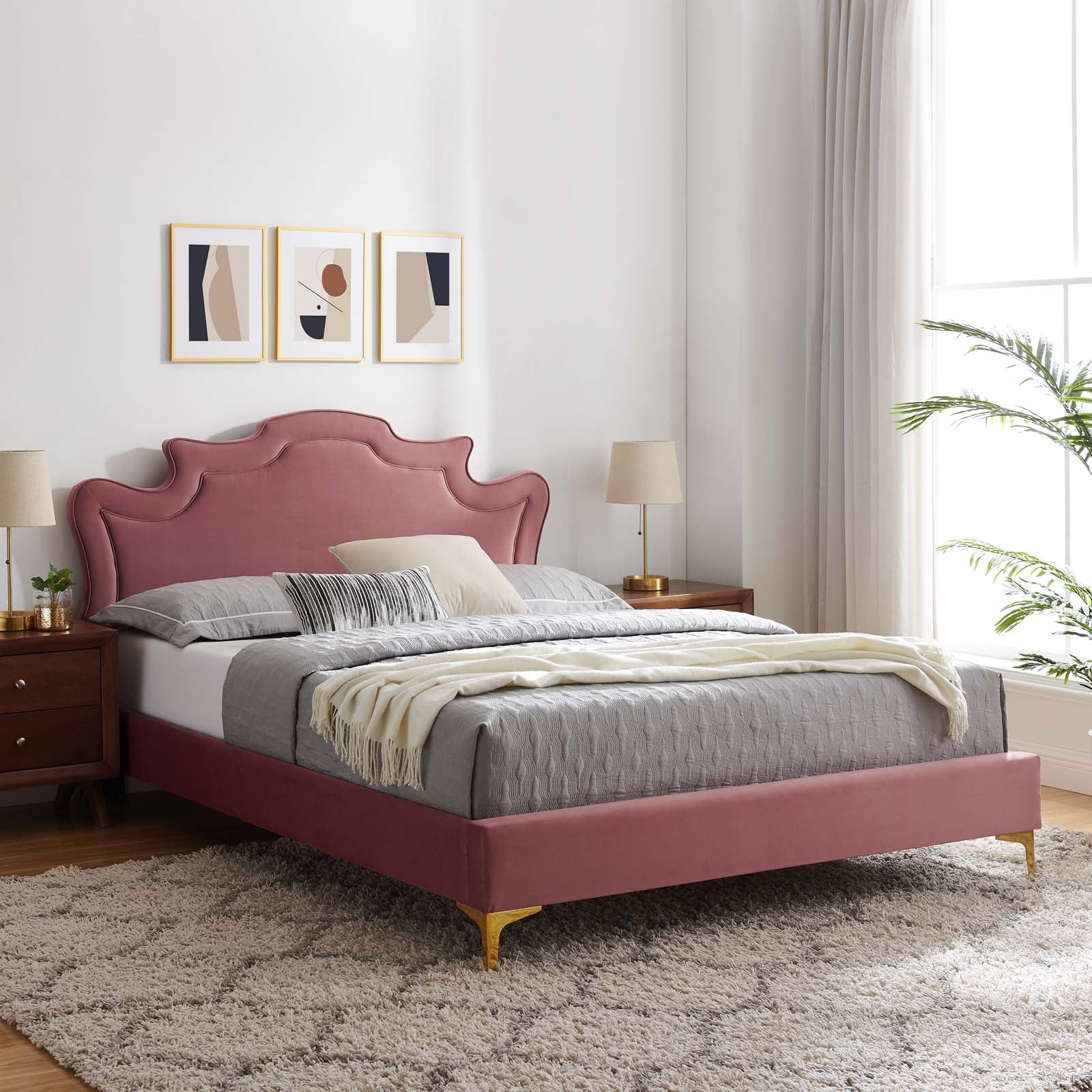 Neena Performance Velvet Queen Bed By Modway - MOD-6820 - Image 12