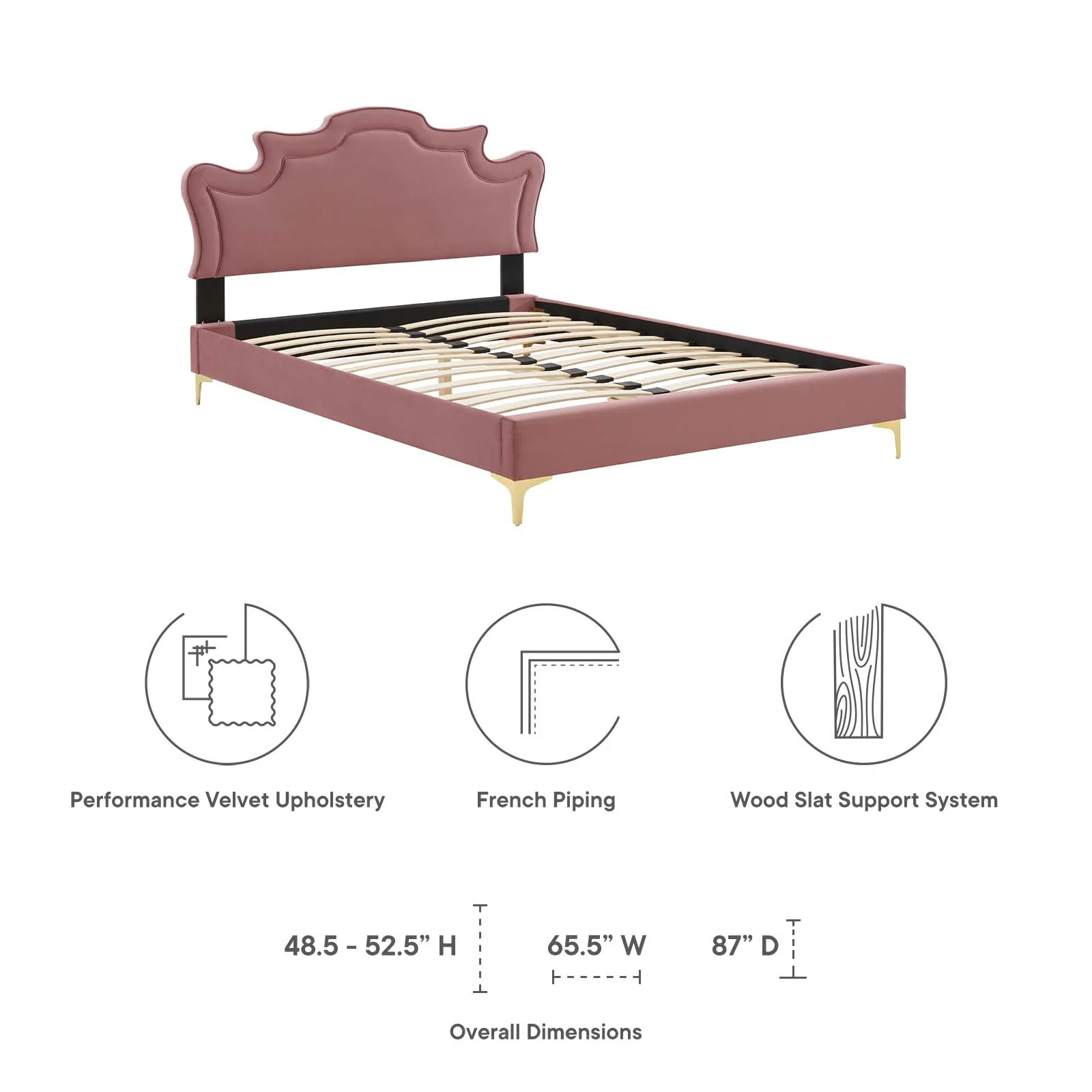 Neena Performance Velvet Queen Bed By Modway - MOD-6820 - Image 21