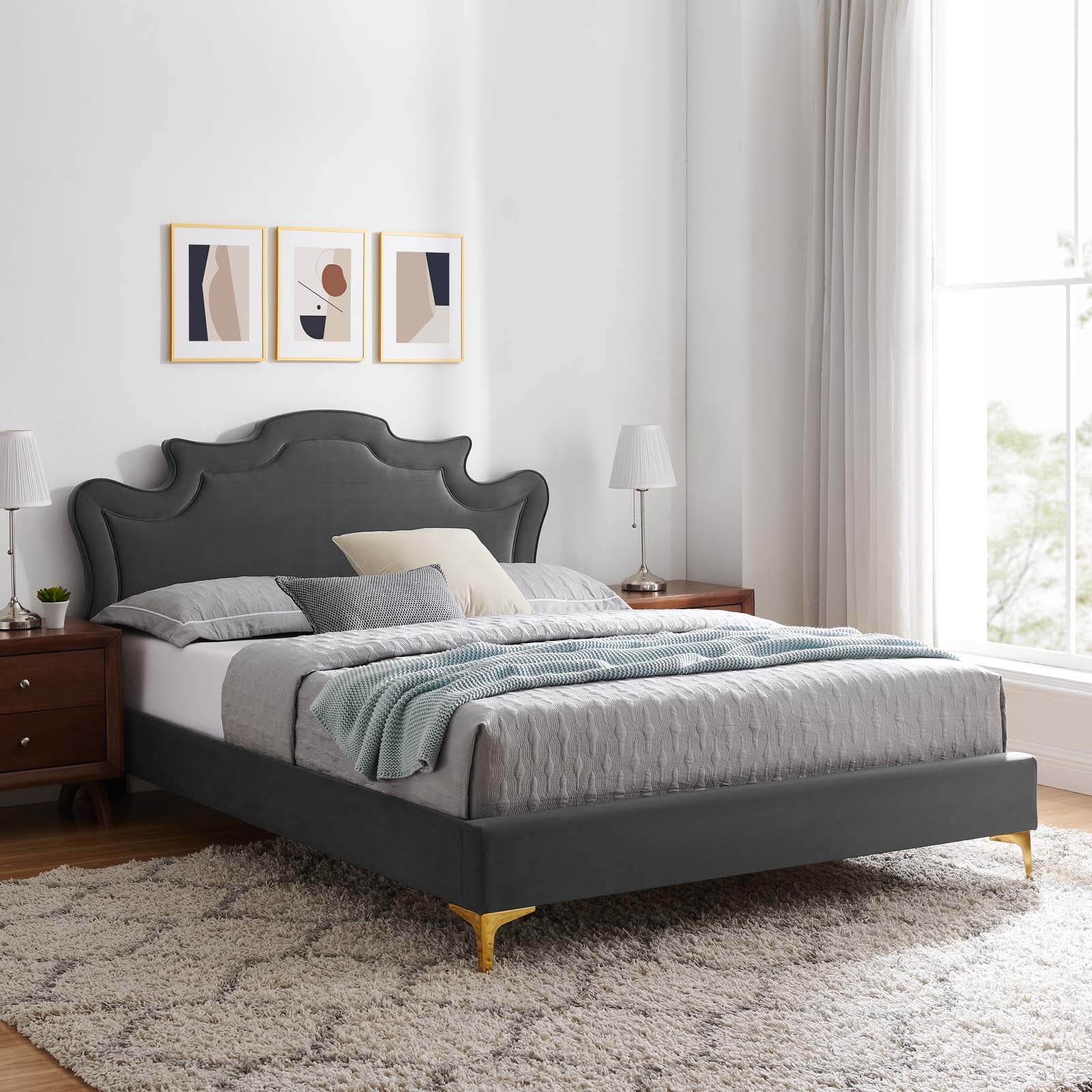 Neena Performance Velvet Twin Bed By Modway - MOD-6790 - Image 4
