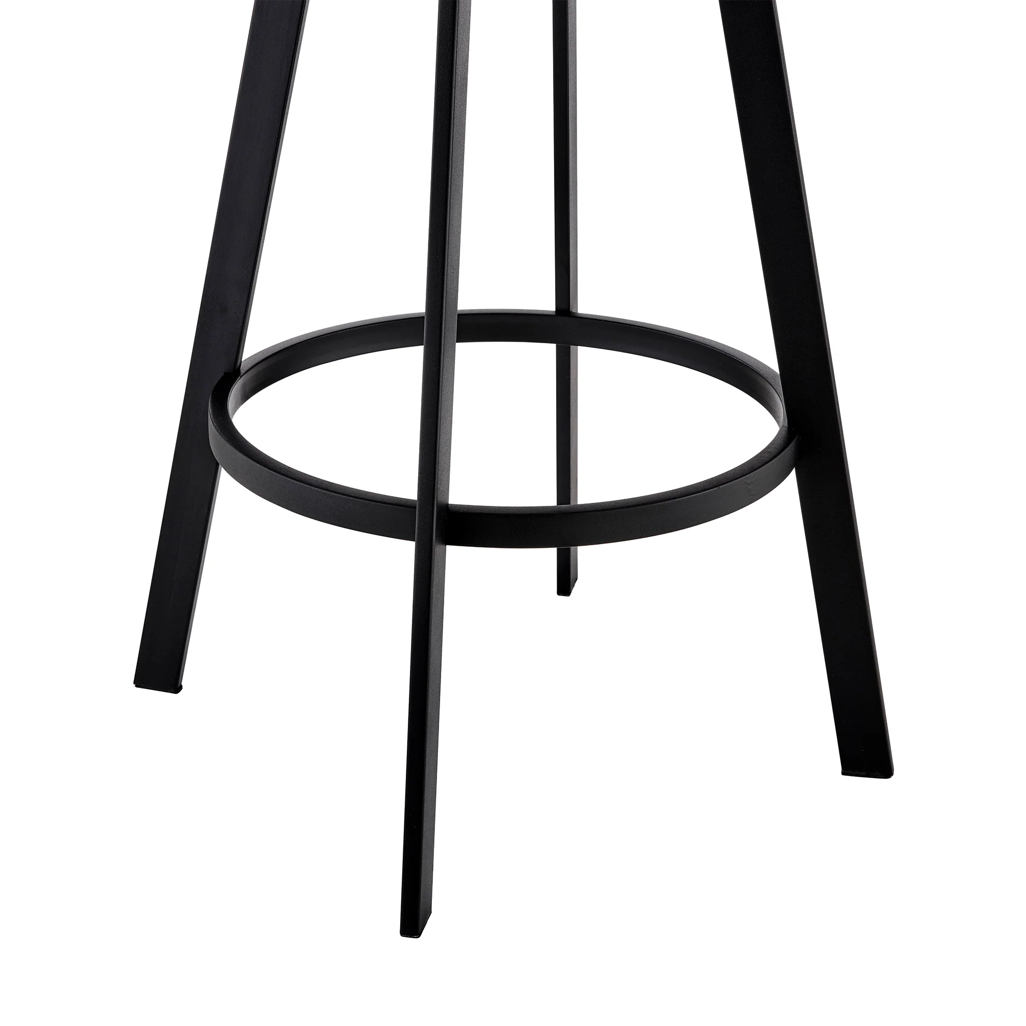 Nikole 26" Counter Height Swivel Bar Stool in Matt Black Finish with Gray Faux Leather By Armen Living - Image 8