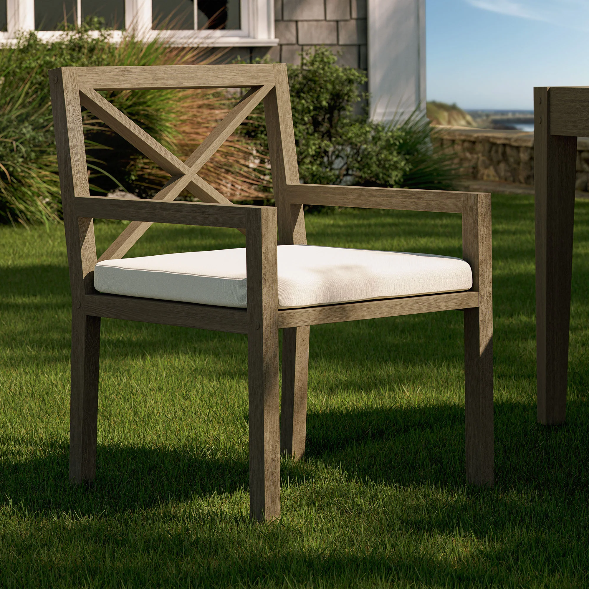 Northlake Outdoor Patio Teak Dining Armchair by Modway