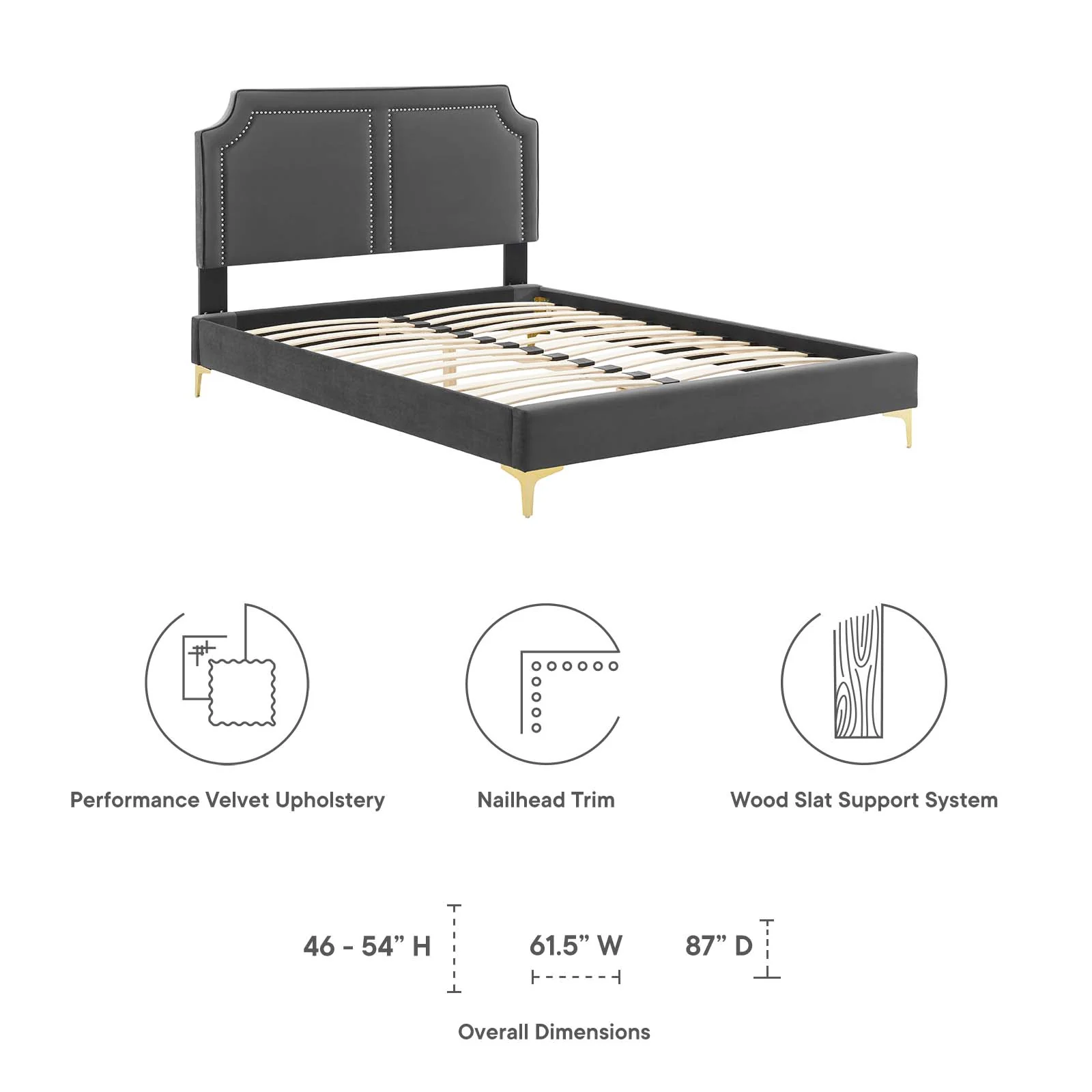 Novi Performance Velvet Queen Bed By Modway - MOD-6818 - Image 10